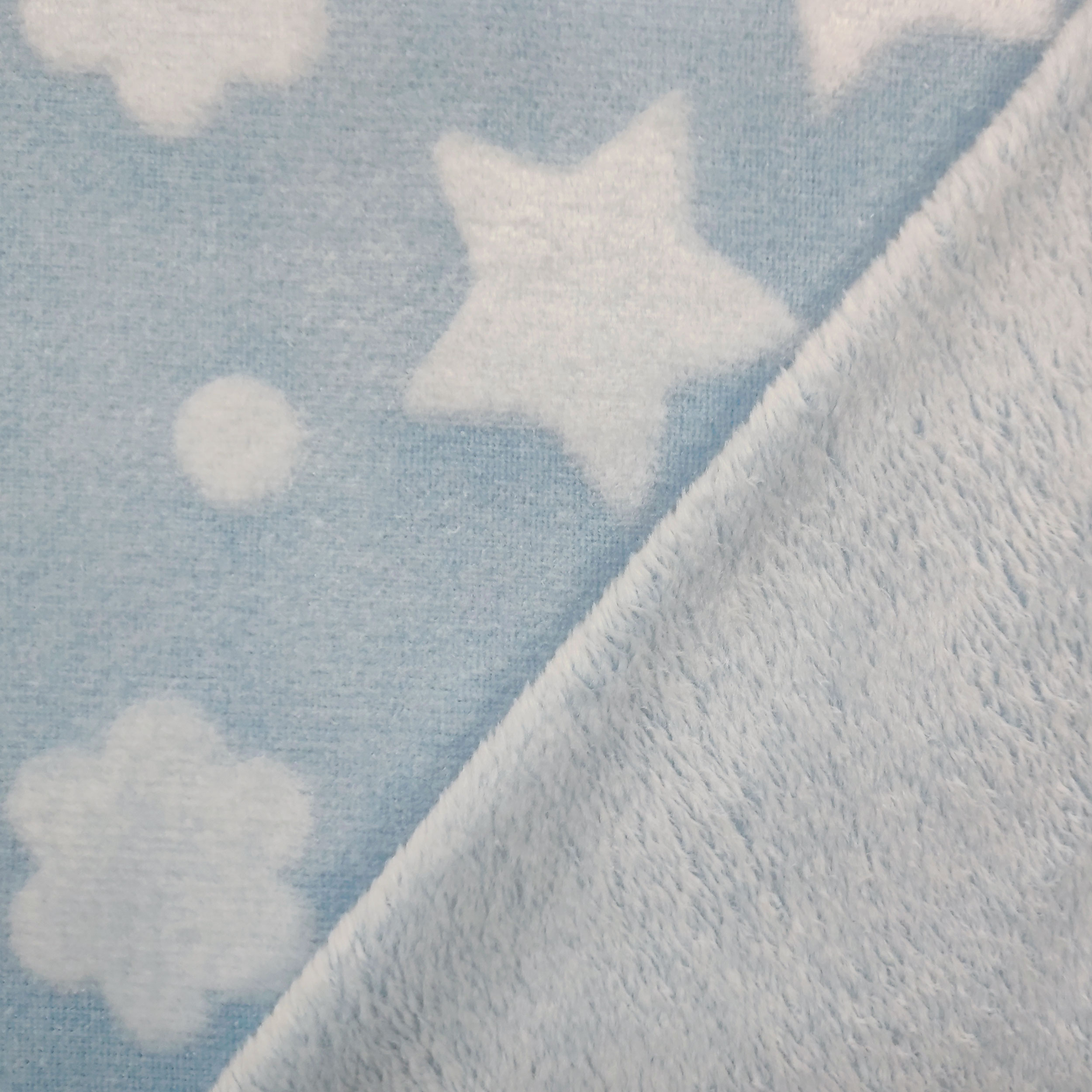 Vellón Estrellas y Nubes Baby Blue