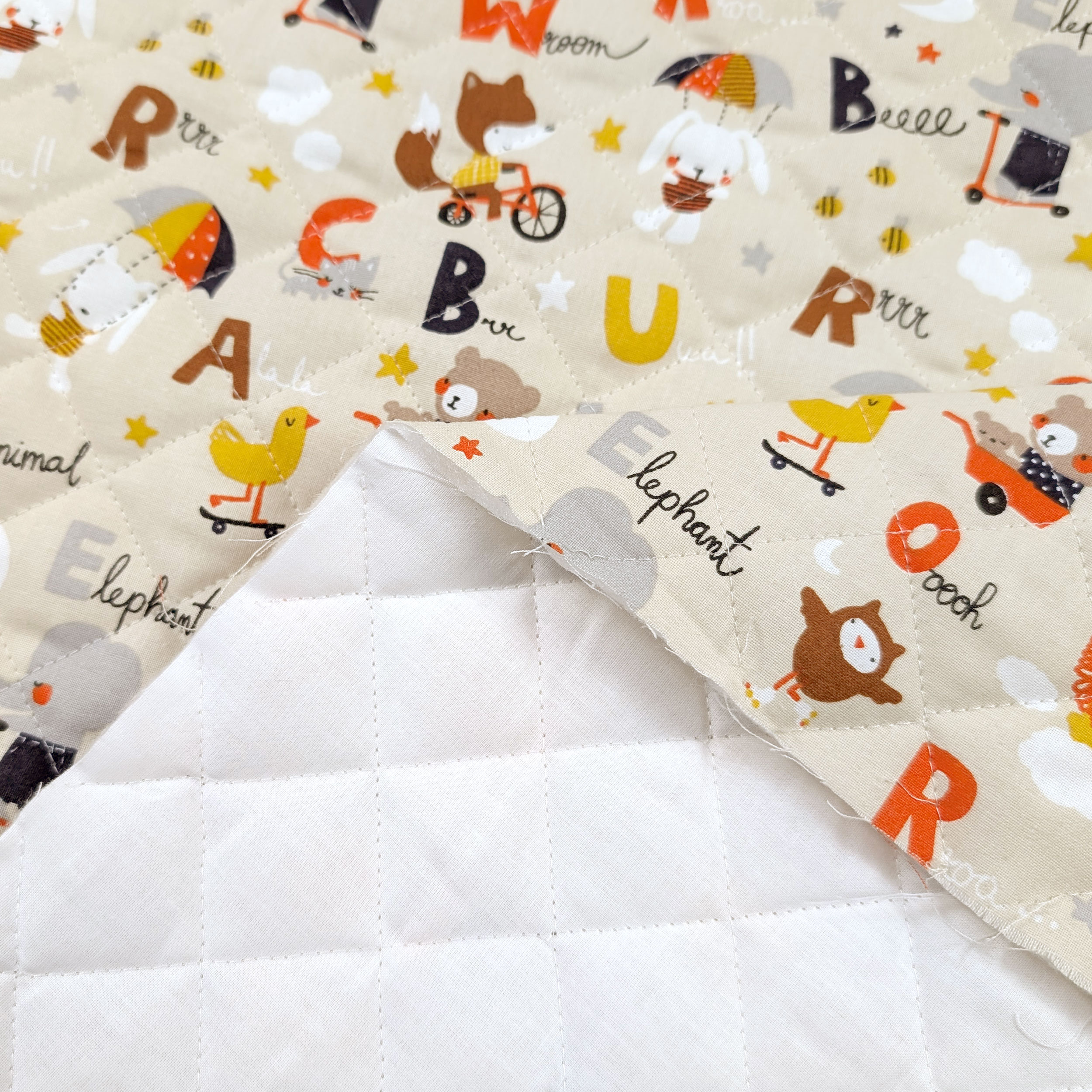Quilted Fabric Animals and Letters Image