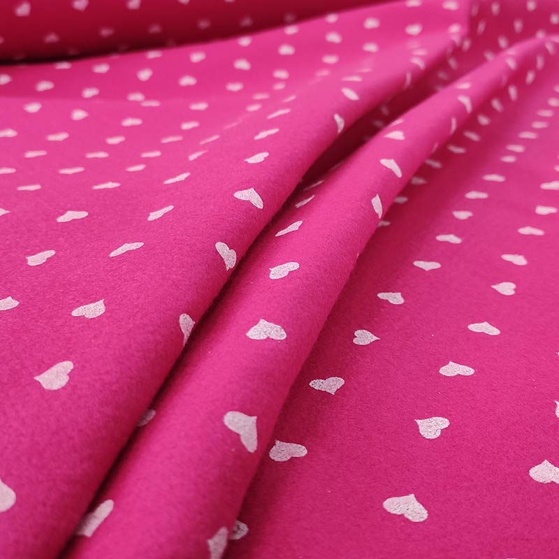 Soft Thin Felt - White Hearts Image