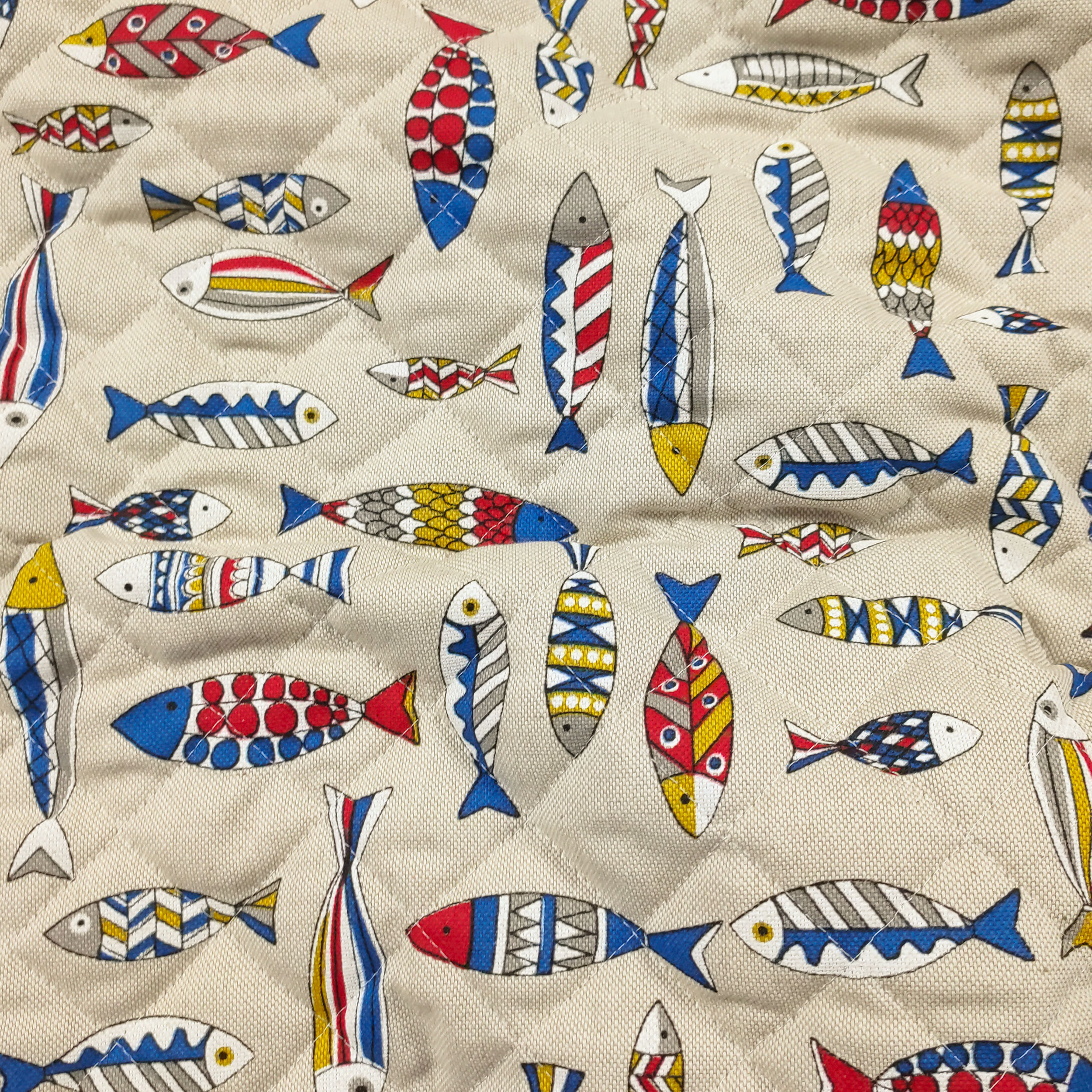 Multicolour Fish Quilting Fabric