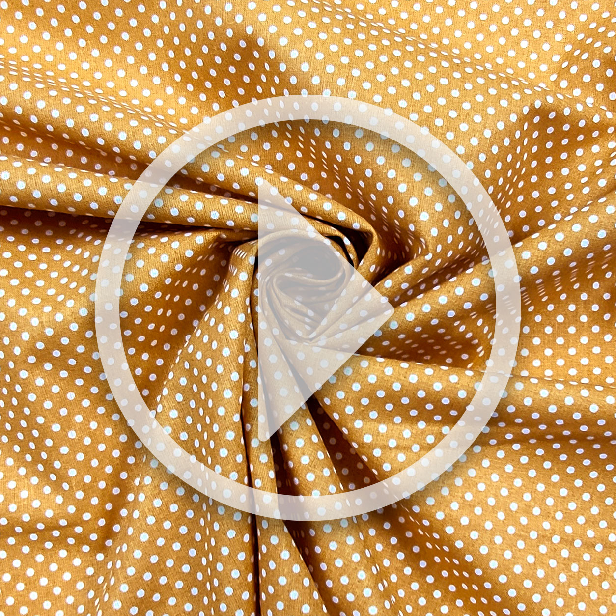 Cotton Fabric Mustard White Polka Dot Image