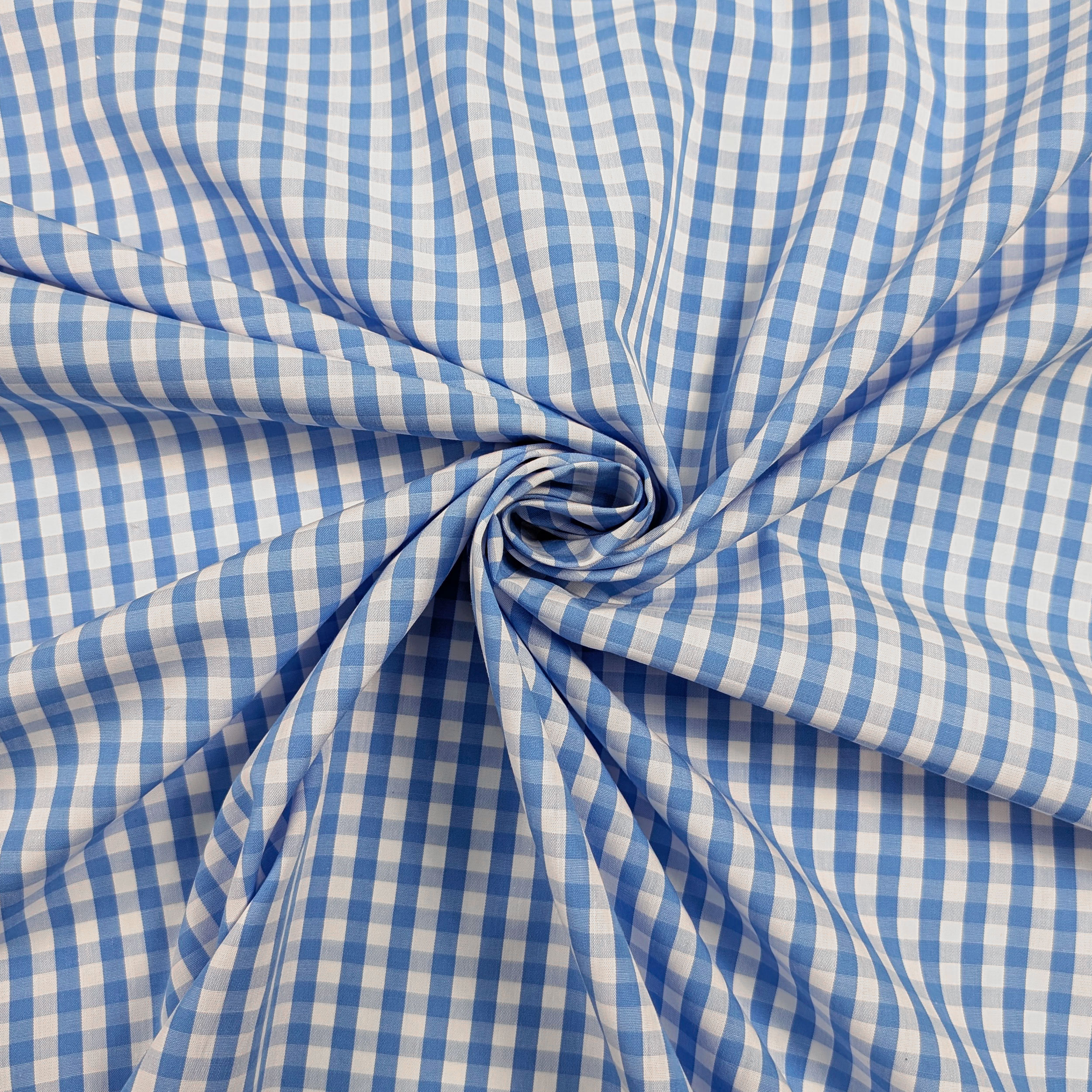 Cotton for Light Blue Checked Shirts Image