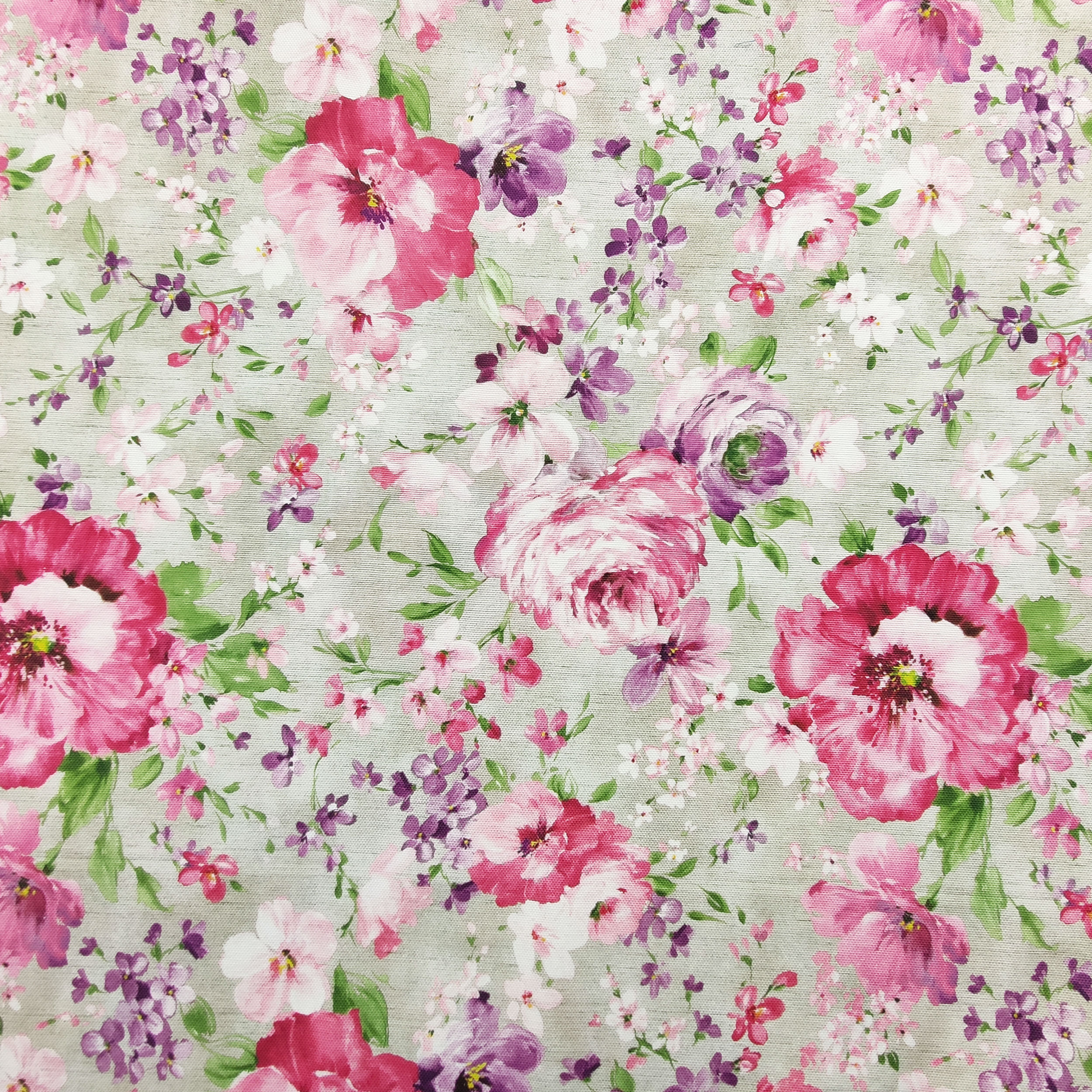Panama Fabric Flowers Tones of Pink Image