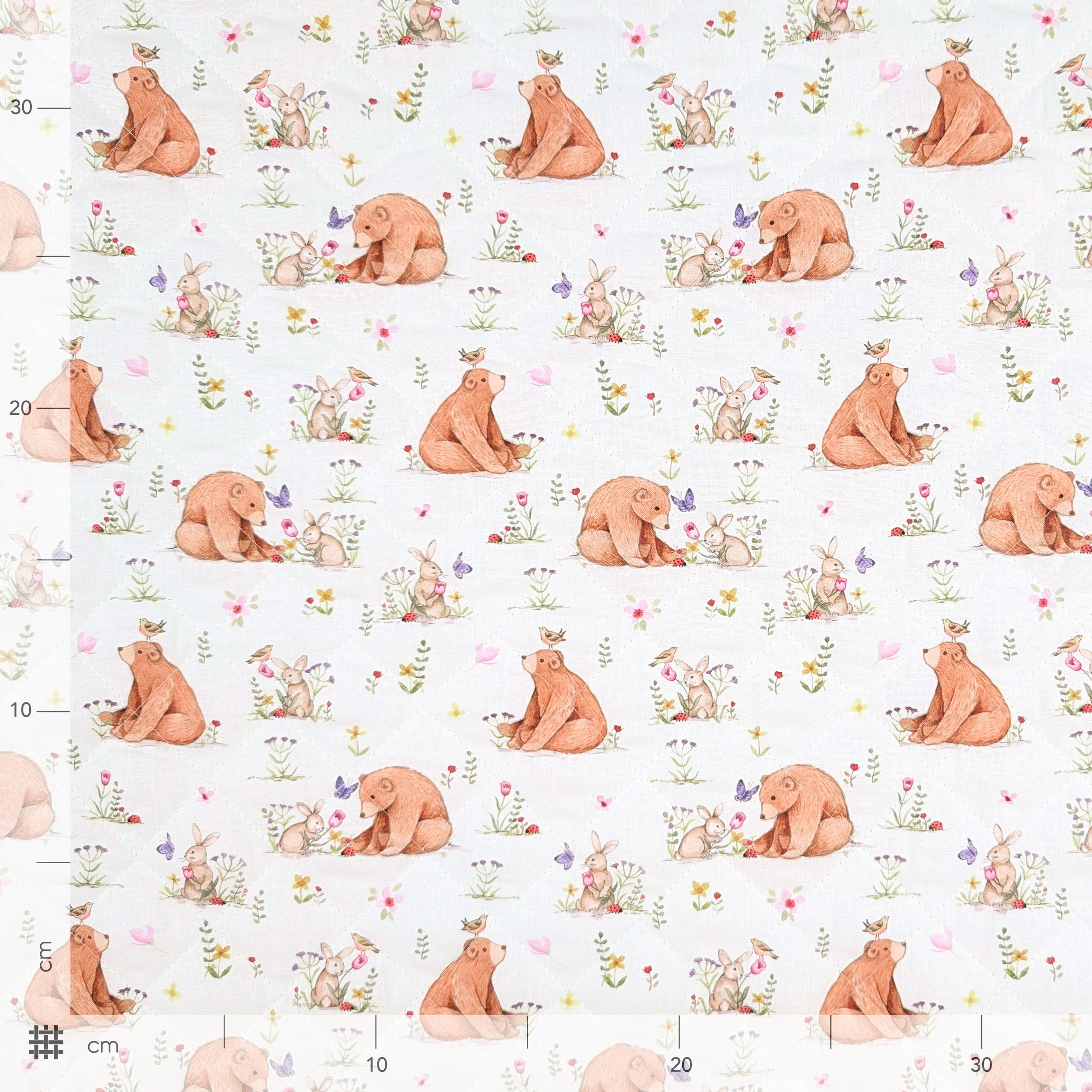 Quilted Fabric Bears and Rabbits Image