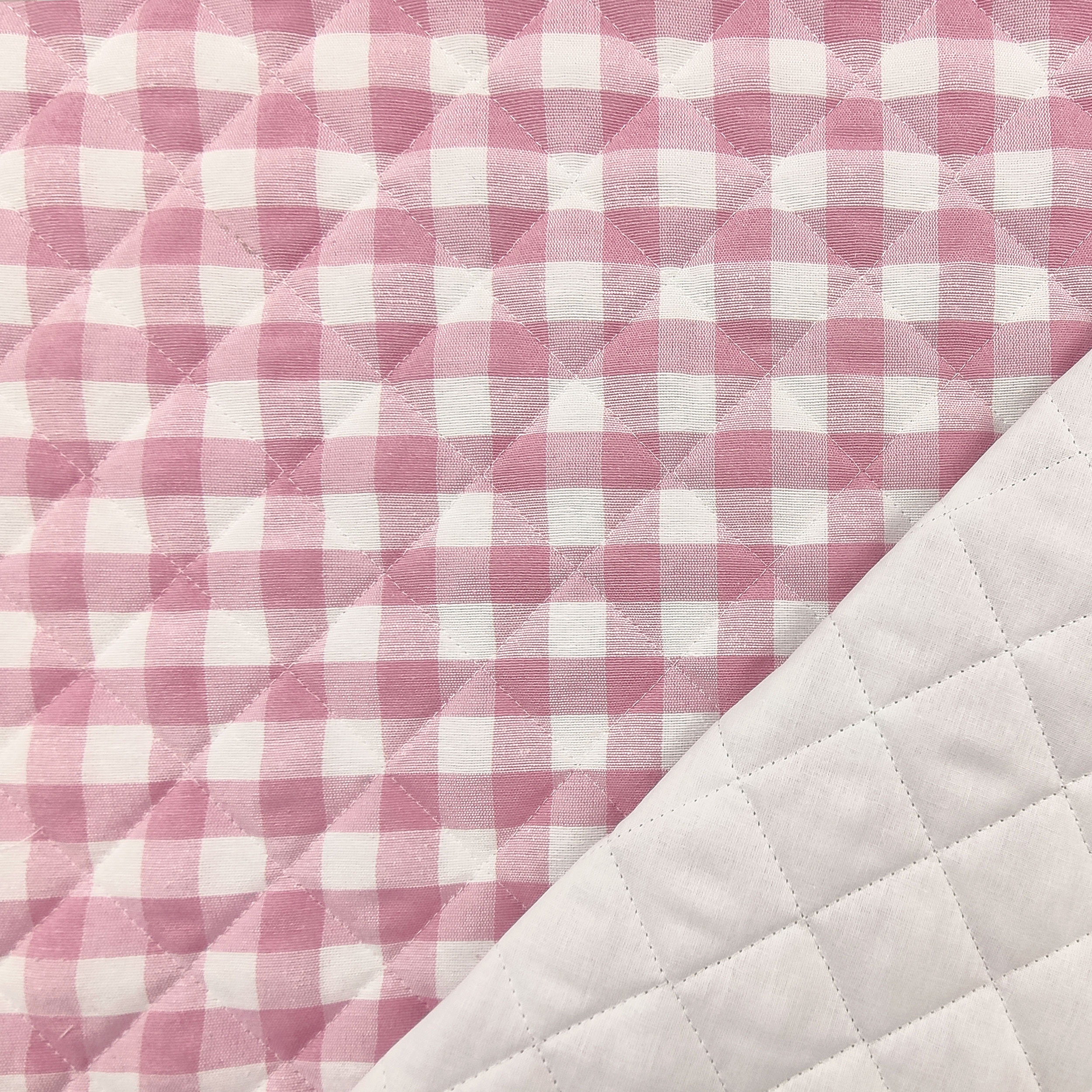 Quilted Fabric Pink Checkered