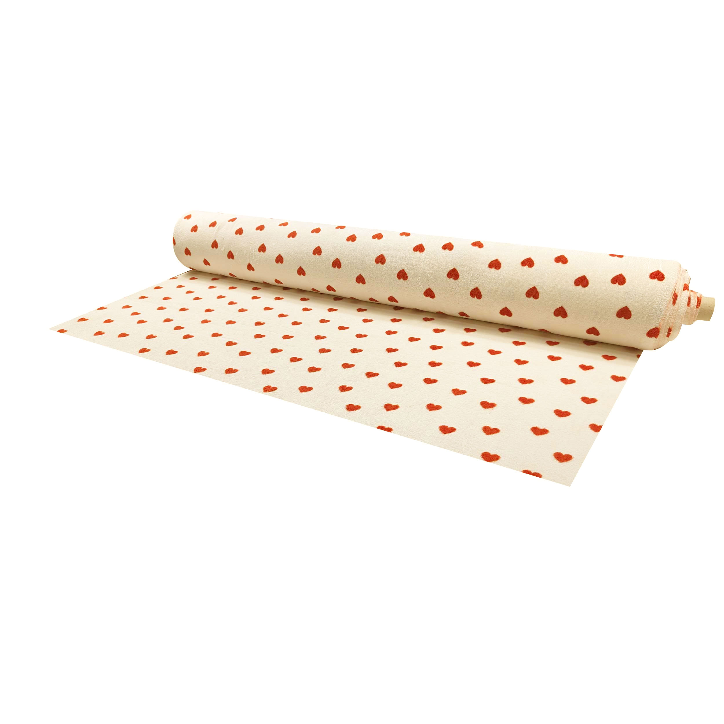 Cashmere Fleece Red Hearts White Background Image