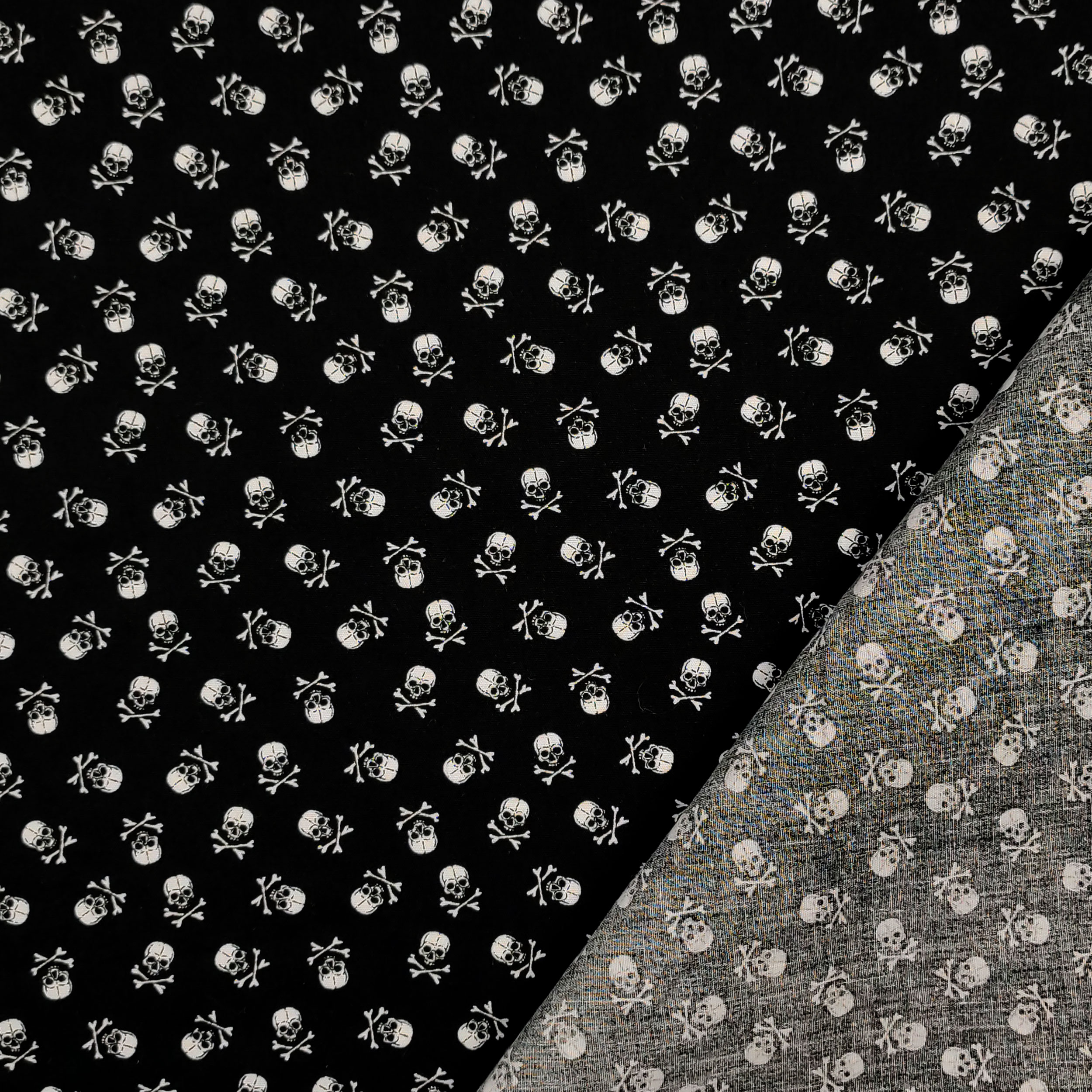 Baumwolle Hintergrund Schwarz Mini Skulls Fantasy