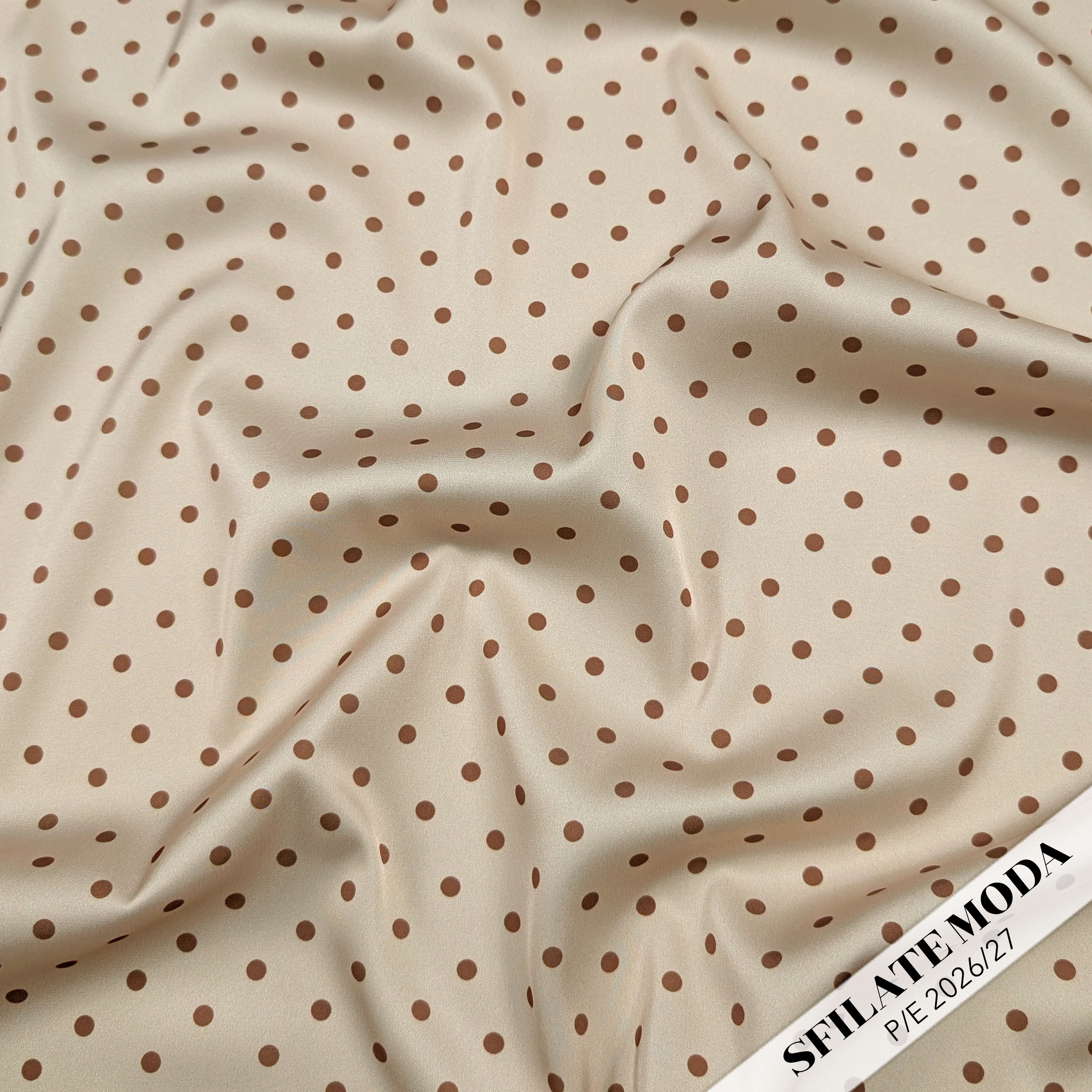 Satin Set High Fashion Brown Polka Dot Image