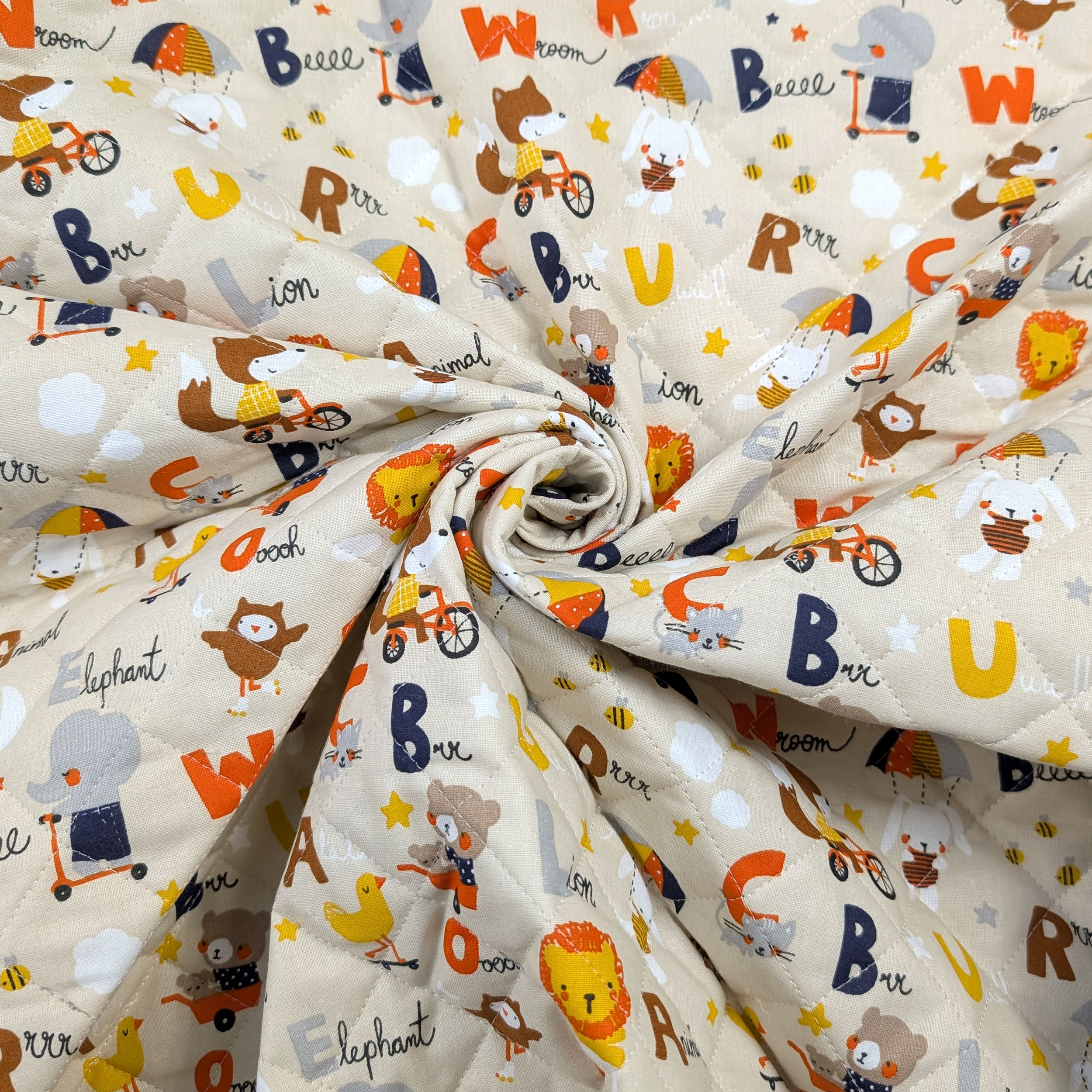 Quilted Fabric Animals and Letters Image