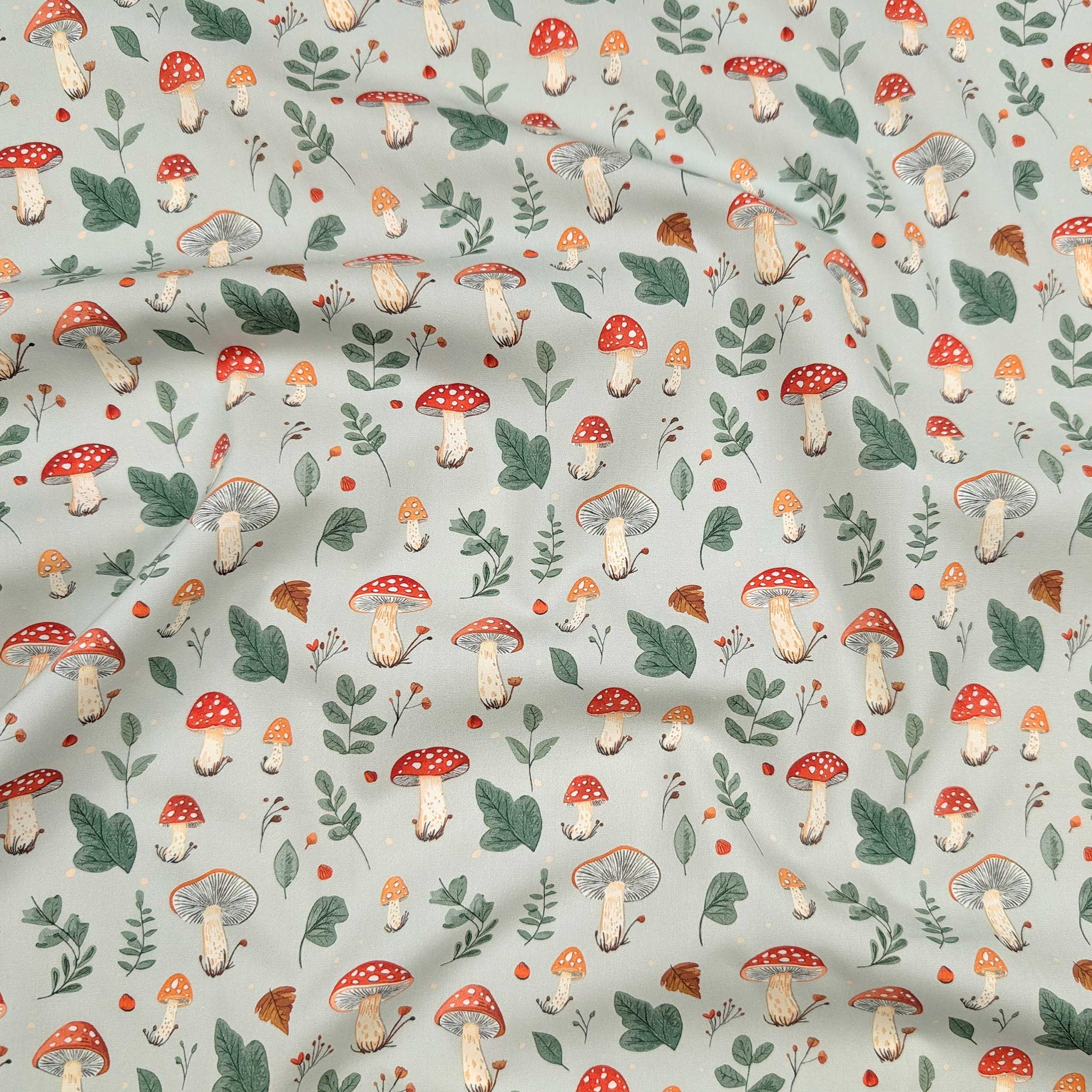 Forest Mushroom Cotton Poplin Image