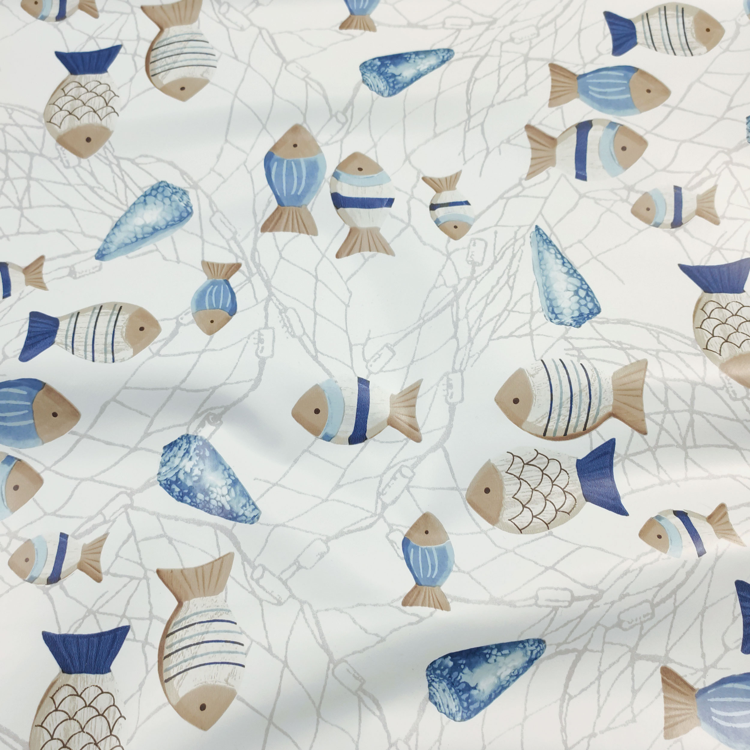 Tissu pour nappe plastifiée Poisson