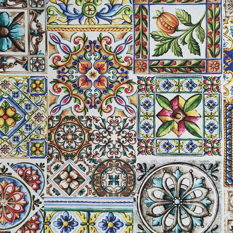 Cuisine découpée Poterie fantaisie 180x50 cm