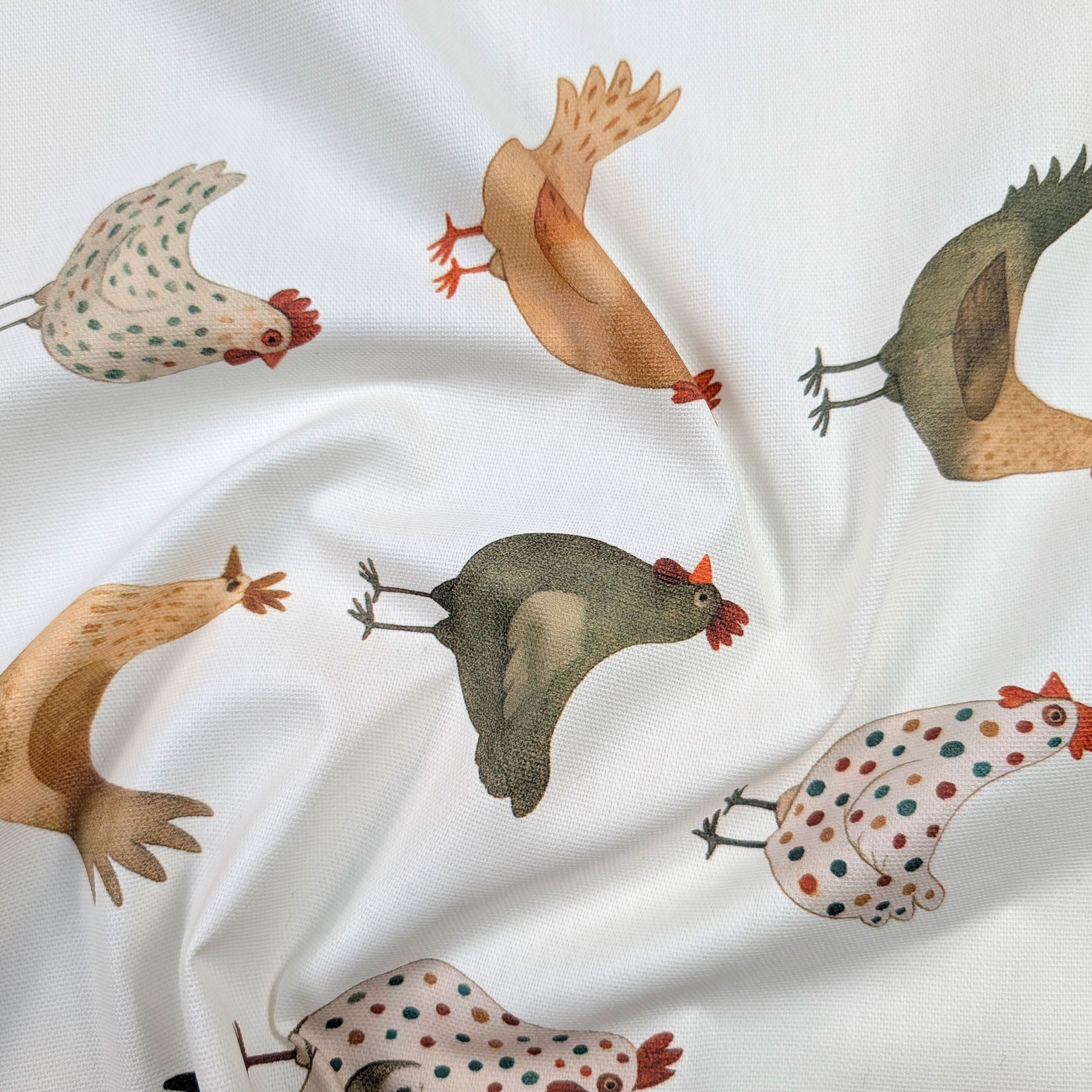 Fabric for Resin Tablecloth Hens Image