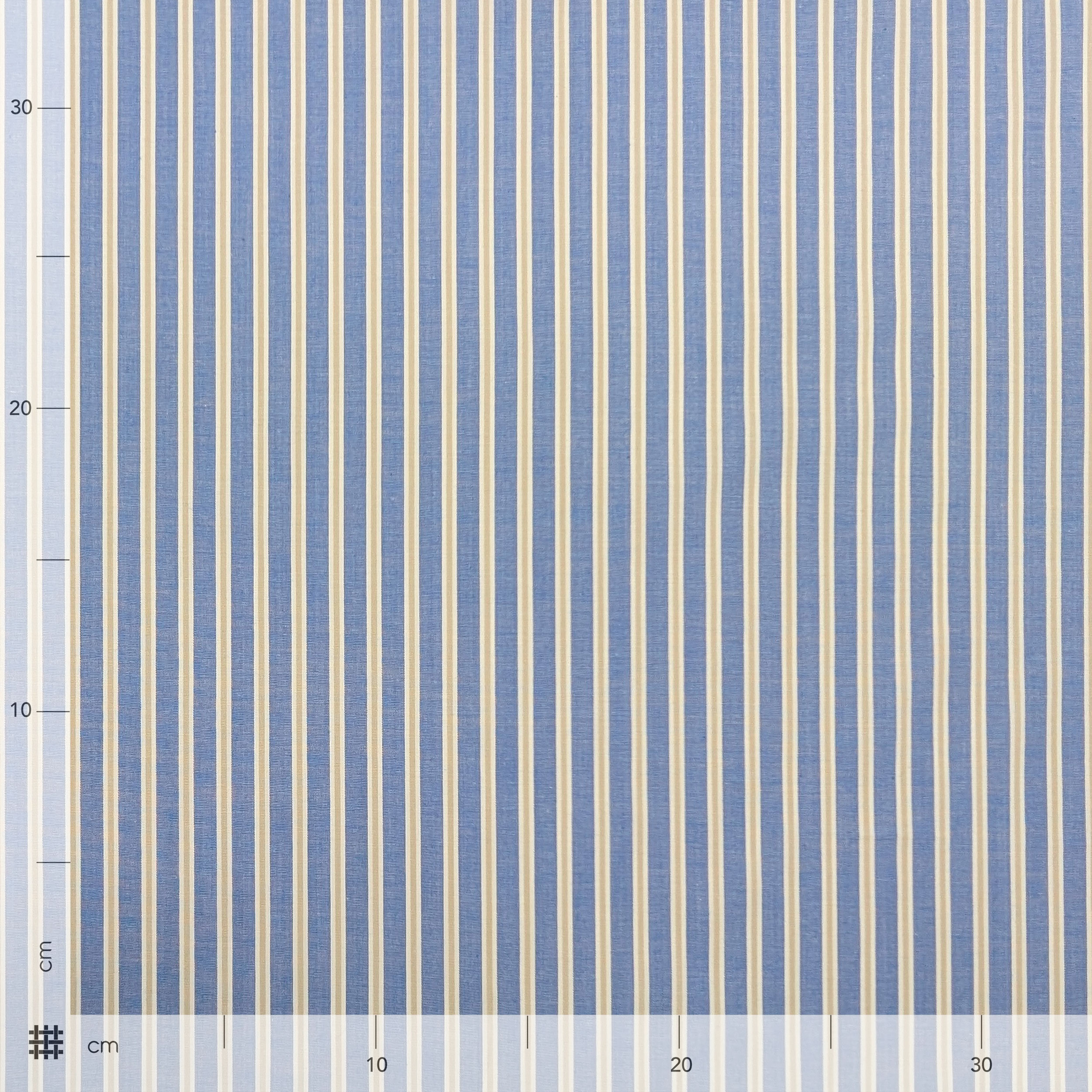 Light Blue Stretch Cotton for Shirts with Stripes Image