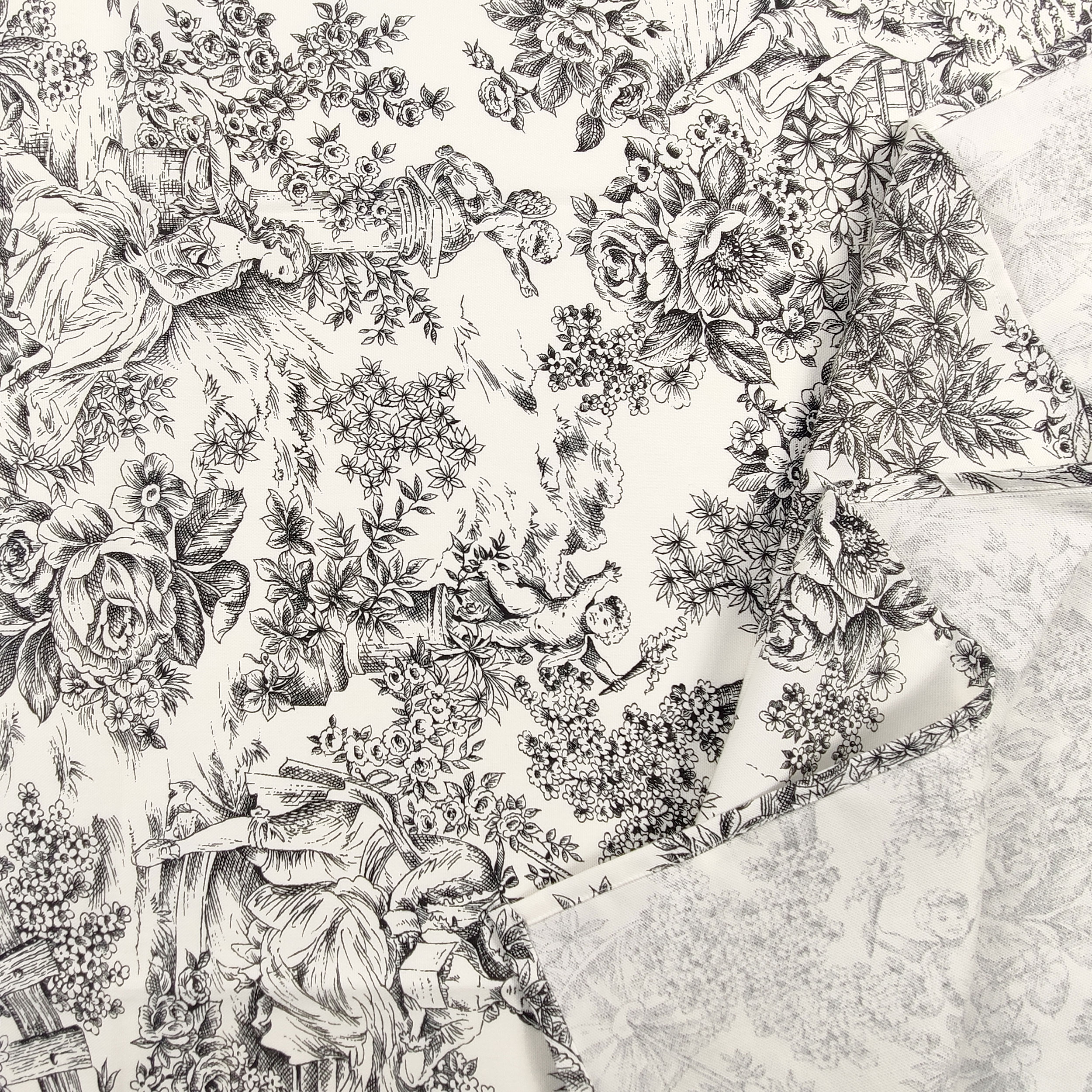 Toile De Jouy Schwarzes Tischtuch
