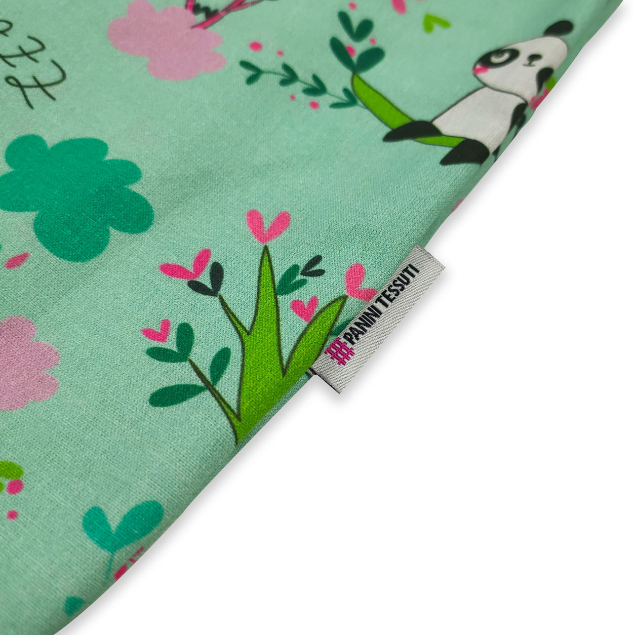 Sac à langer Kindergarten Panda Mint Green Background - Panini Fabrics