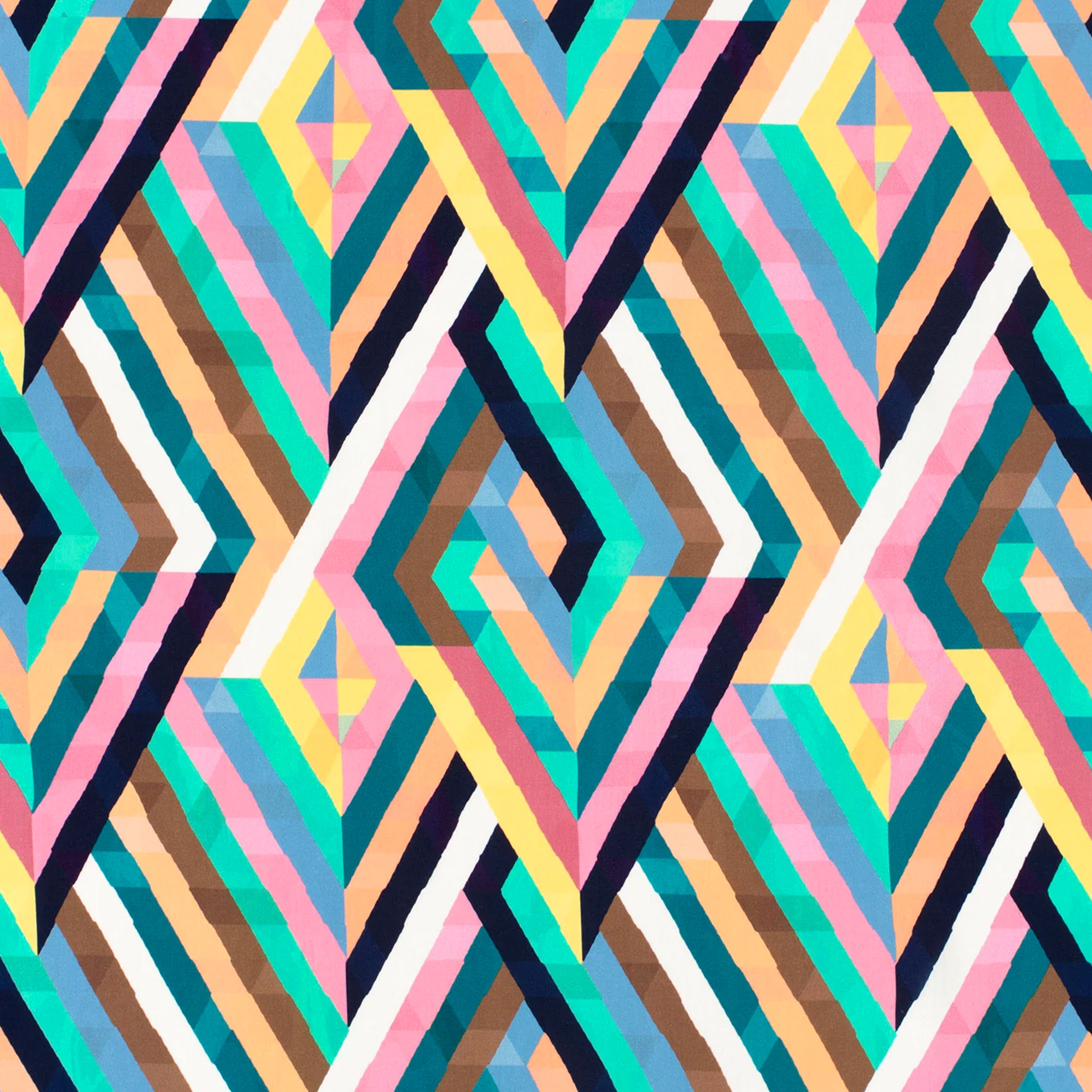 Viscosa con estampado geométrico multicolor