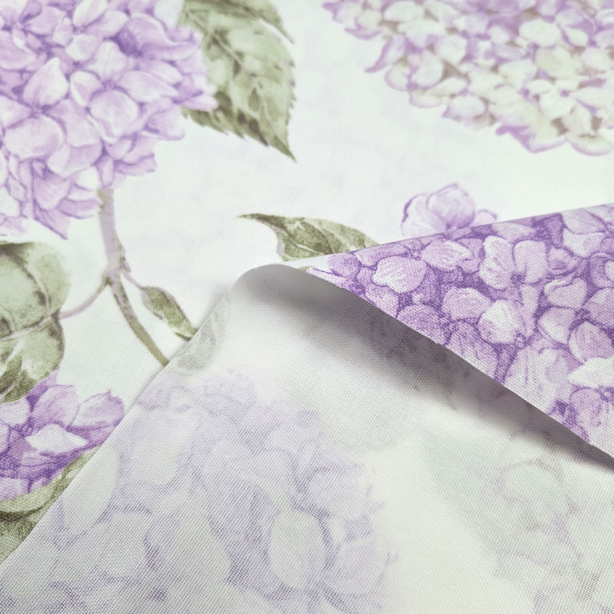 Panama Fabric Lilac Hydrangea Cotton Image
