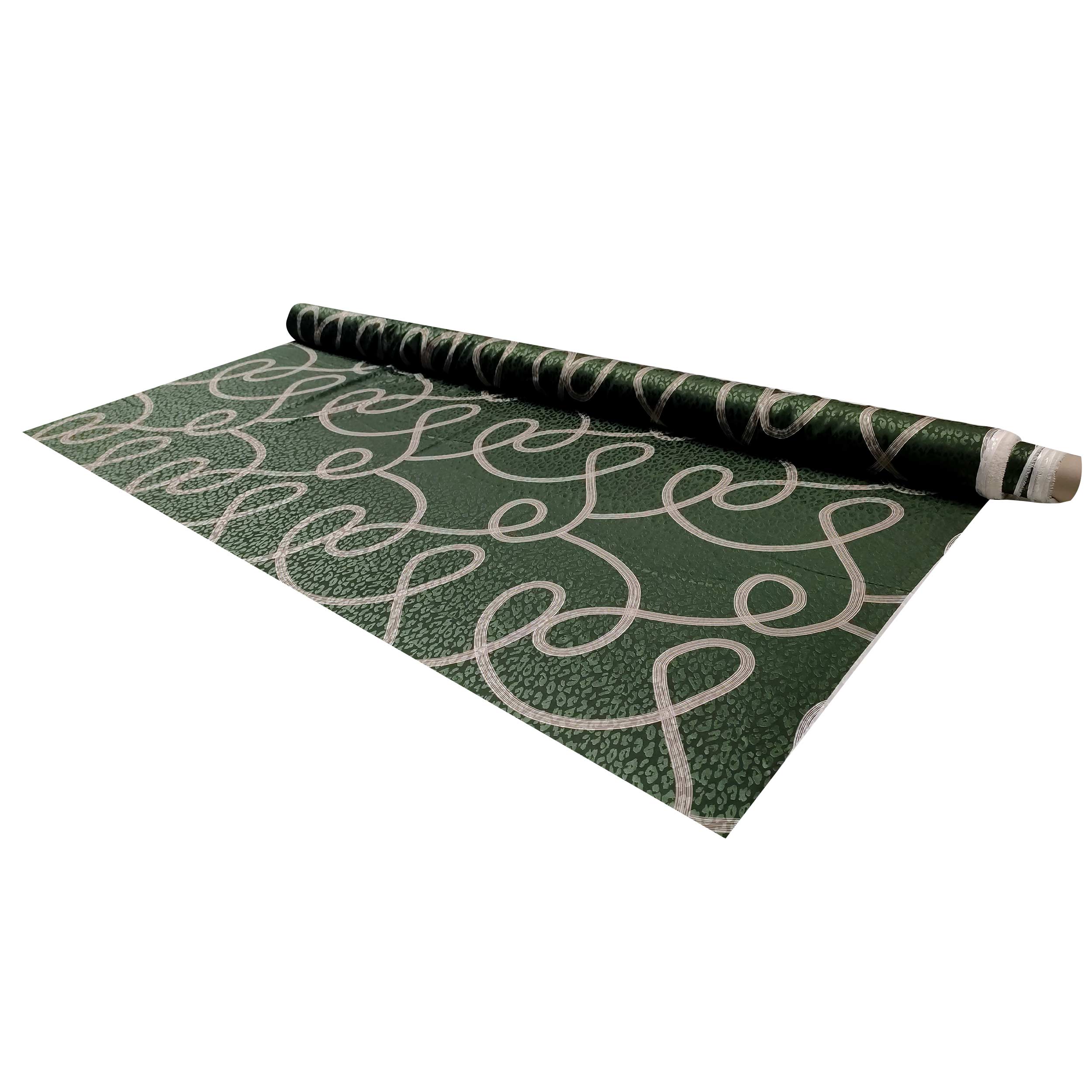 Satén jacquard militar con estampado de leopardo y líneas