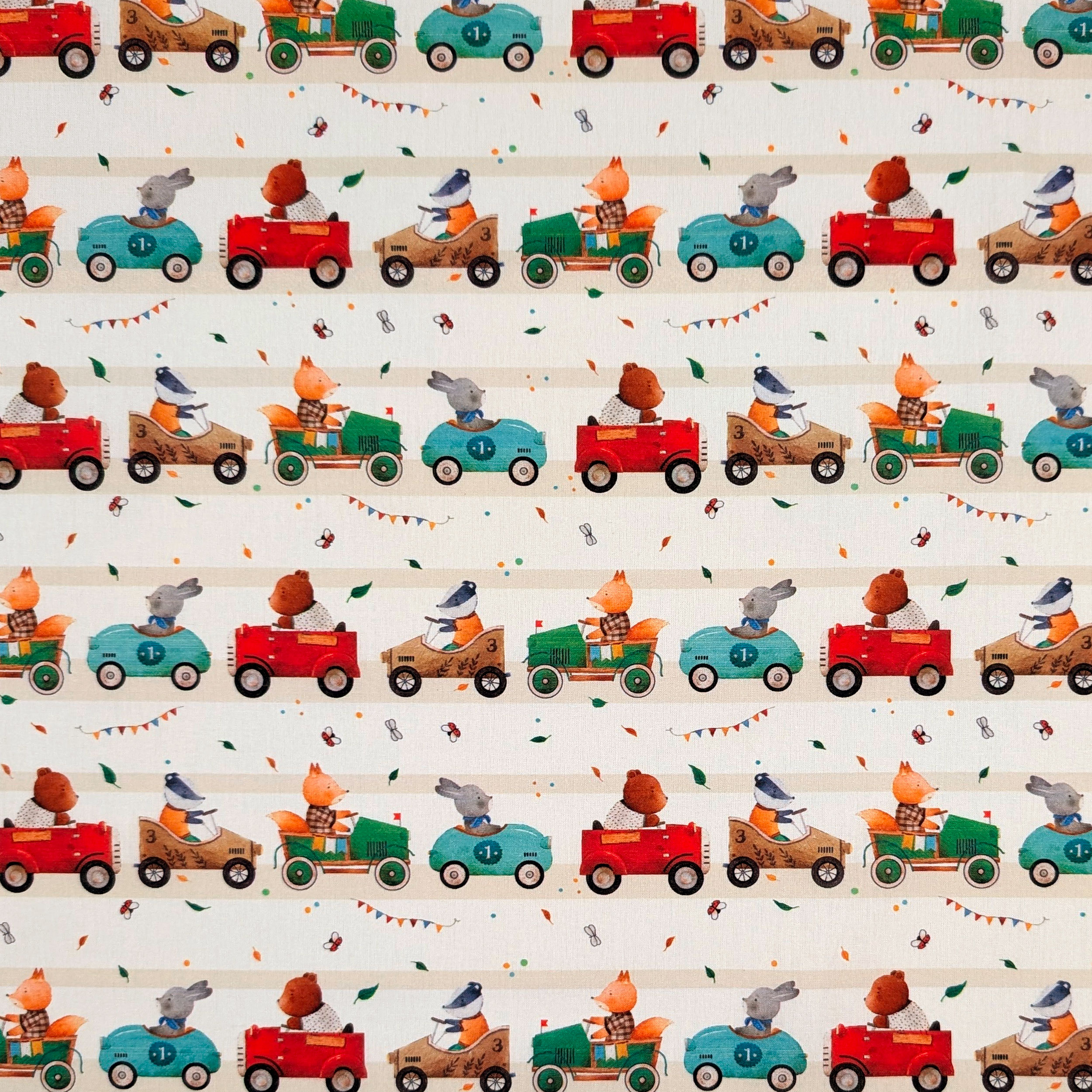 Percale Cotton: Toy Car Race Image