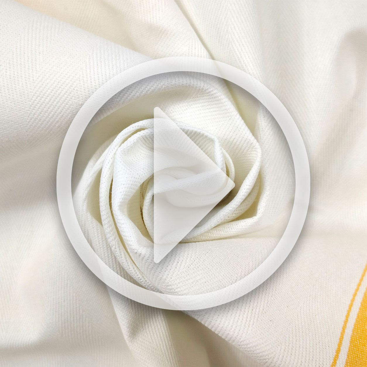 Cotton Kitchen Towel Fabric - Yellow Stripes Image