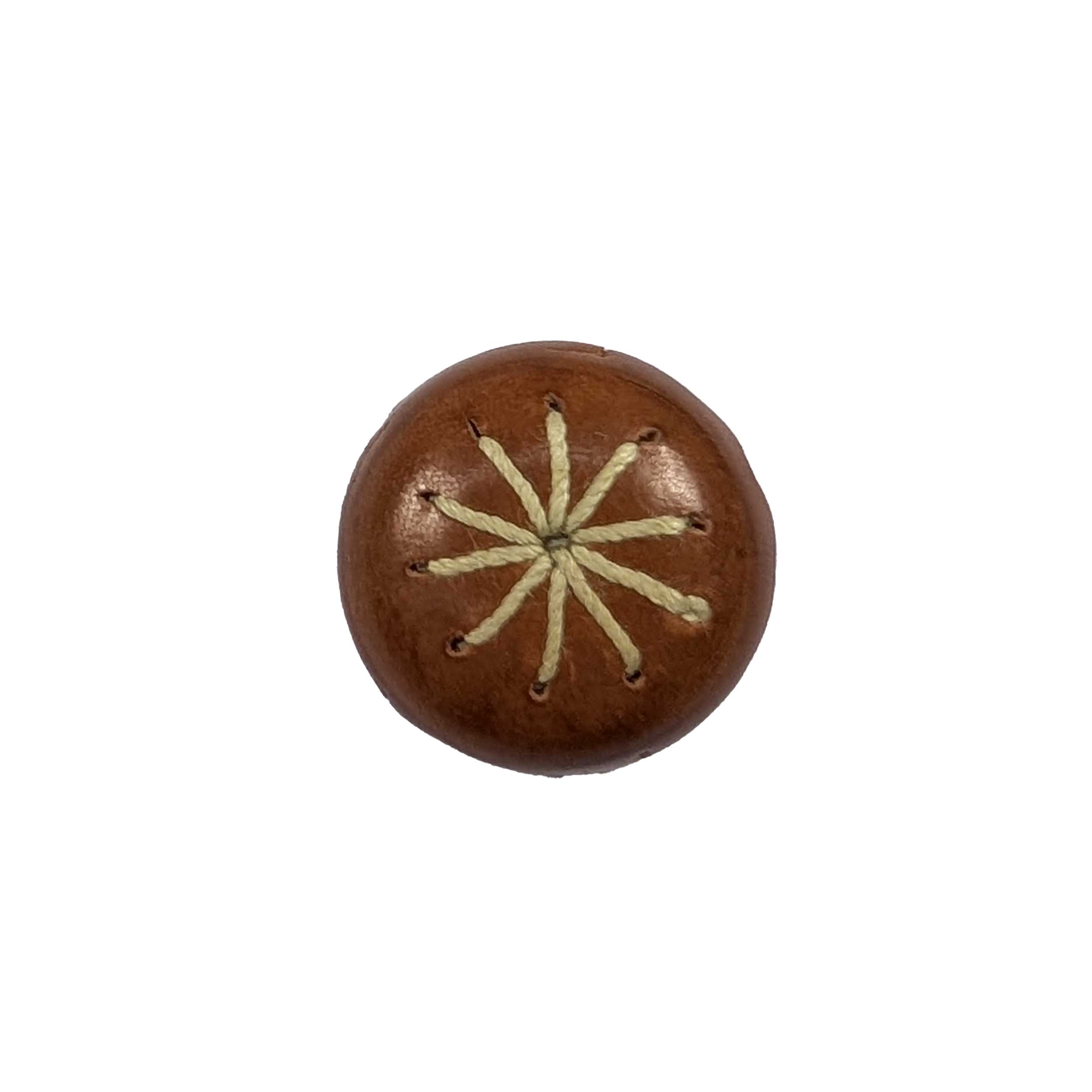 Wooden effect button with thread star Lin 36 Image
