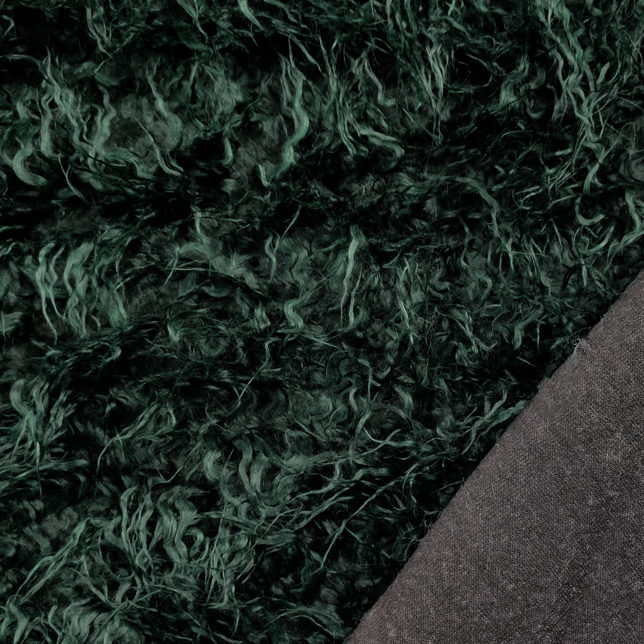 Long Synthetic Fur Plain Green