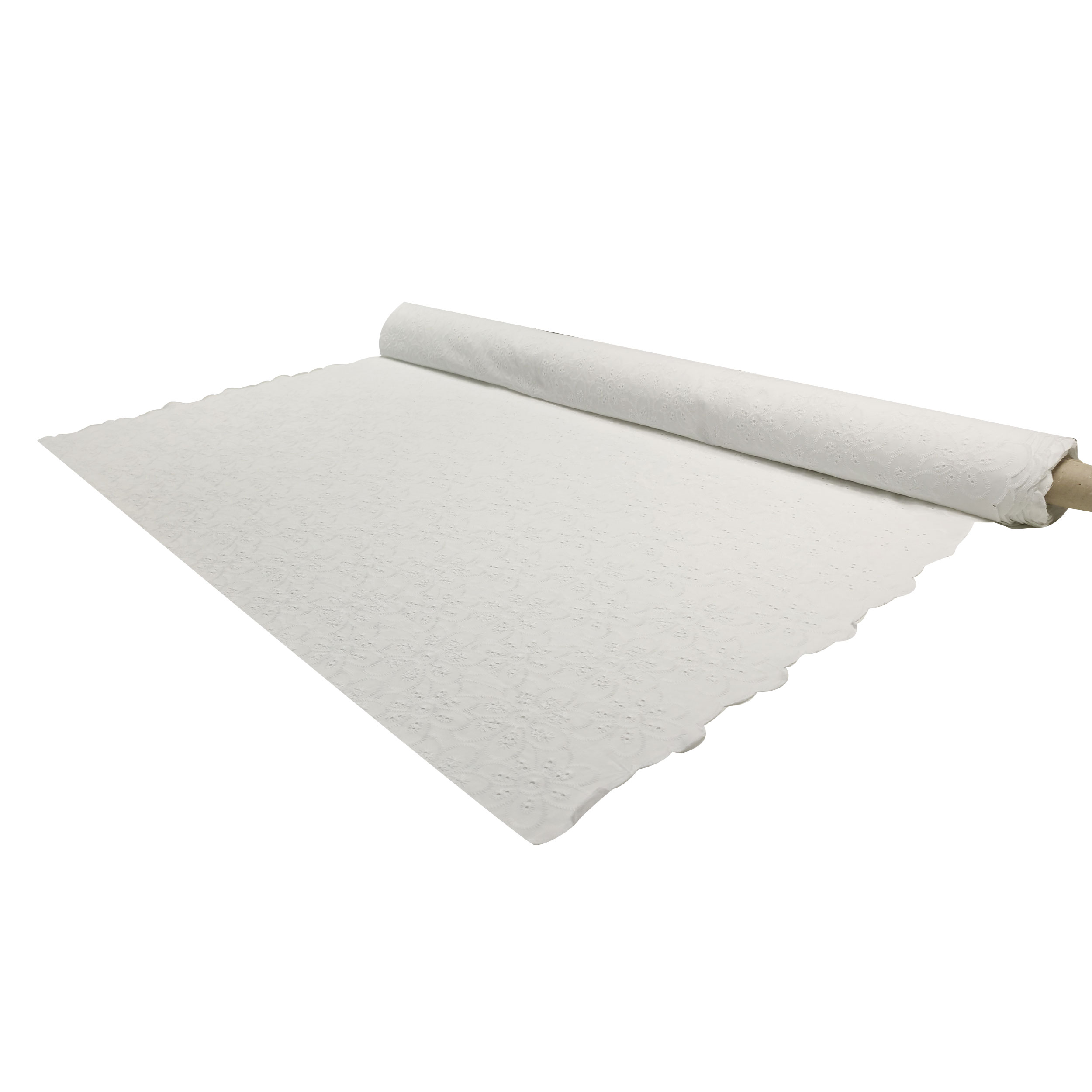 Sangallo Fashion Doble Festoneado Flores Bordadas Blanco
