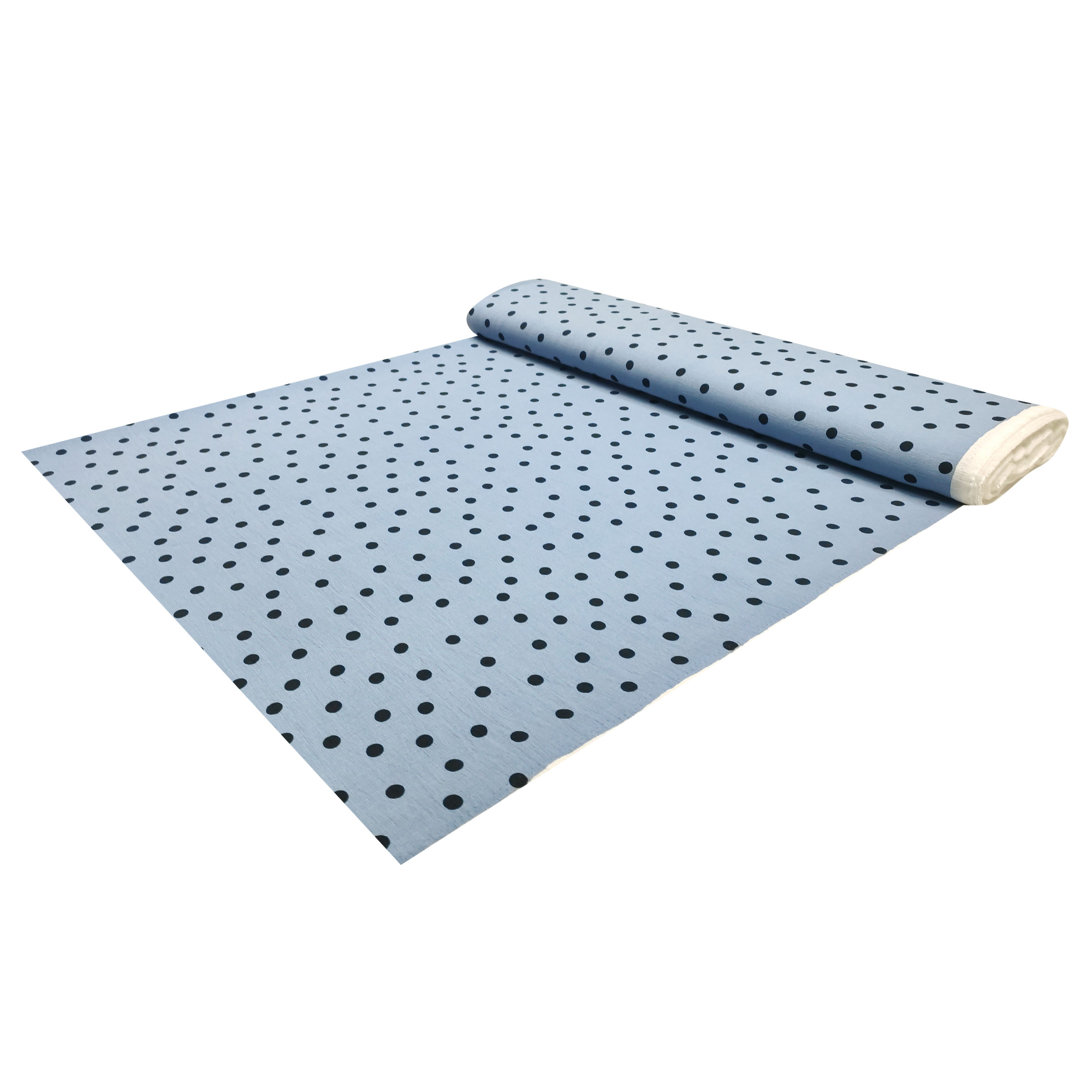 Dressmaking Viscose Crepe Polka Dot - Sky Blue 