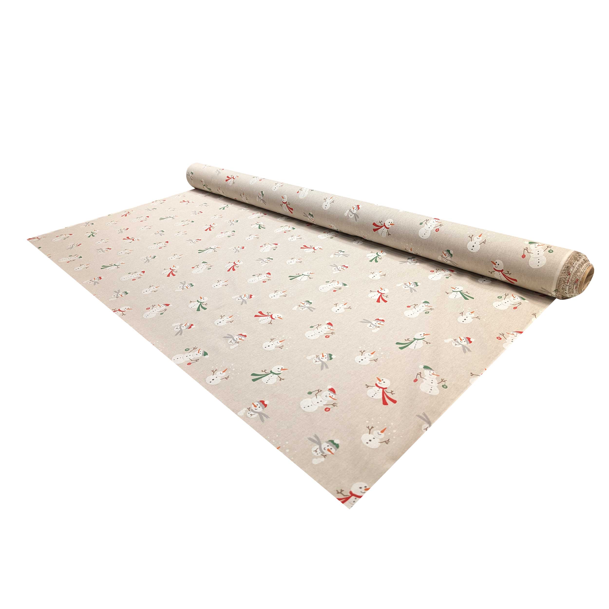 Panama fabric with snowman pattern Image