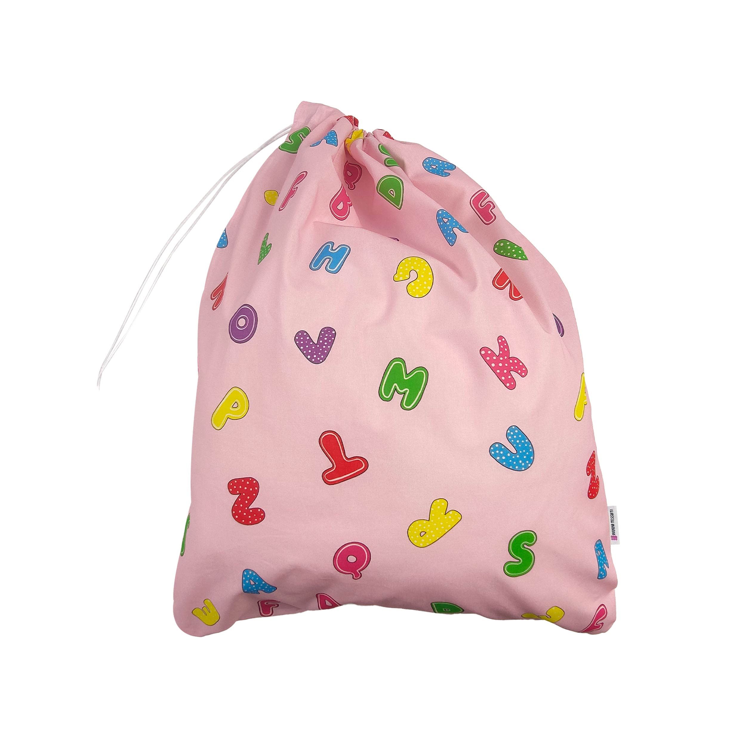Sac de jardin d'enfants Alphabet fond rose