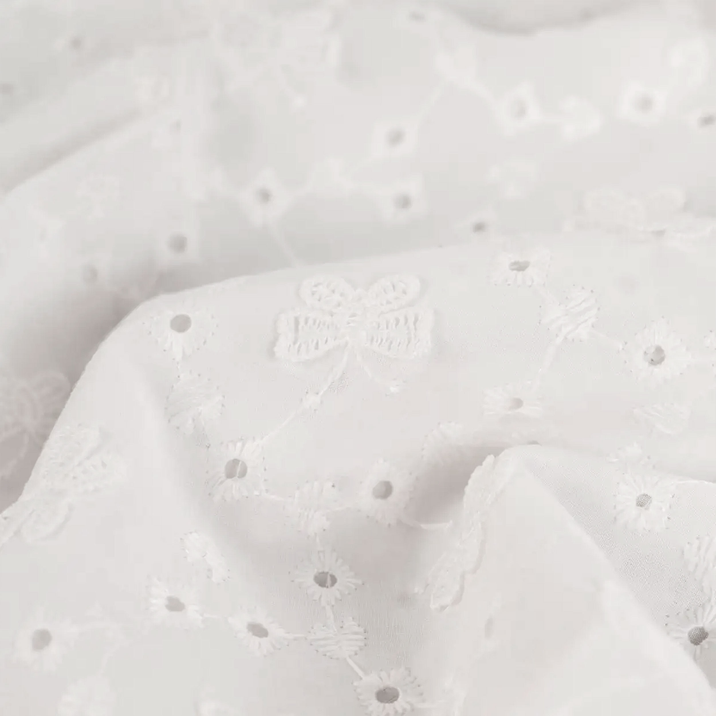 Sangallo Cotton Scalloped Embossed Butterflies Image