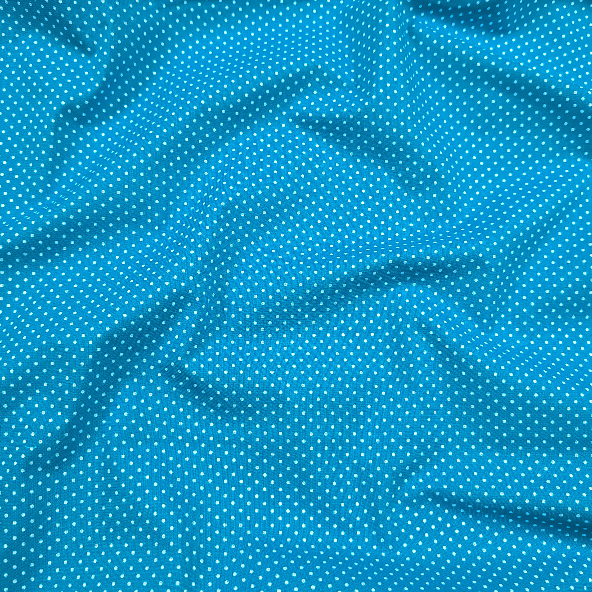 Cotton Fabric Turquoise Polka Dot Image
