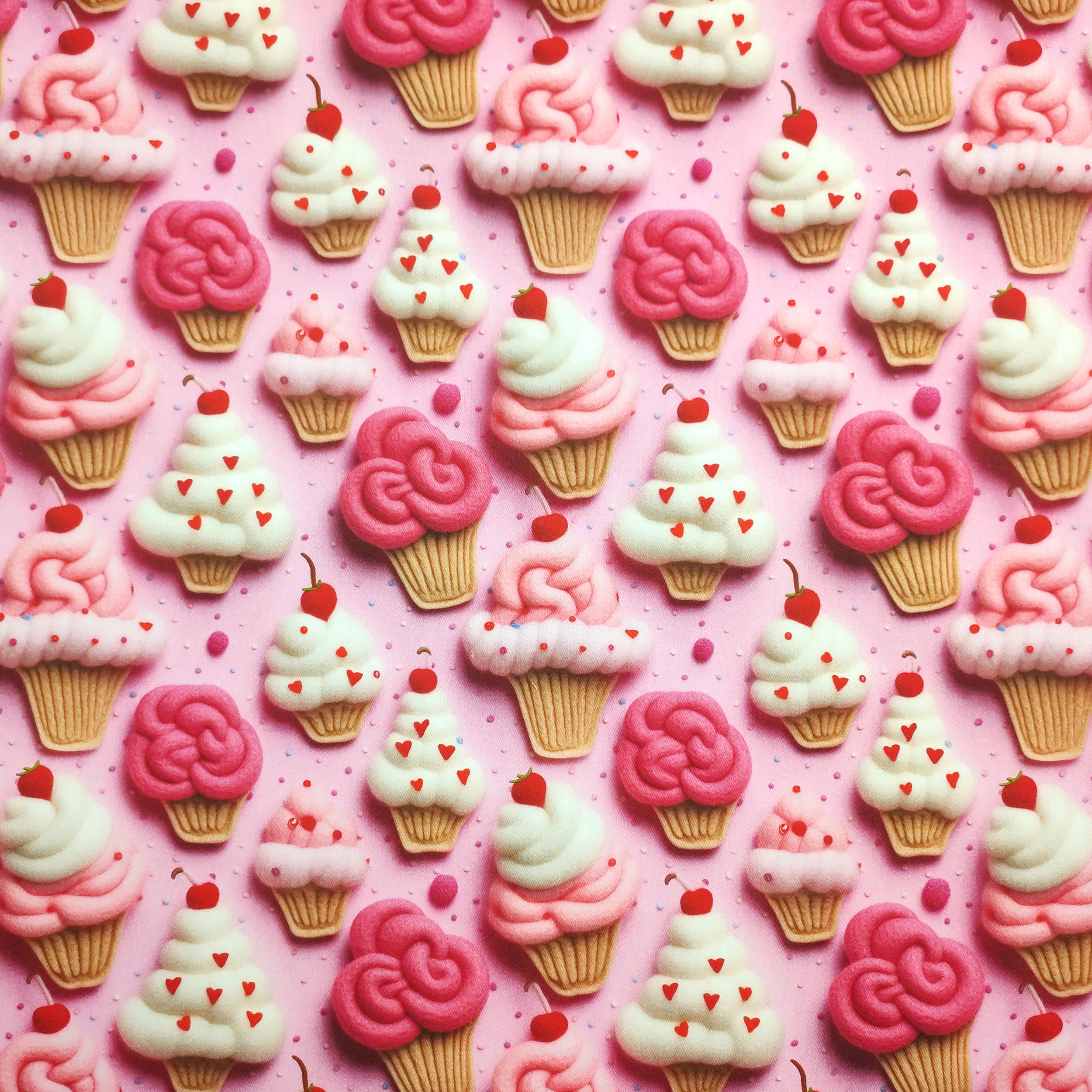 Cupcakes Baumwolle Panama Stoff