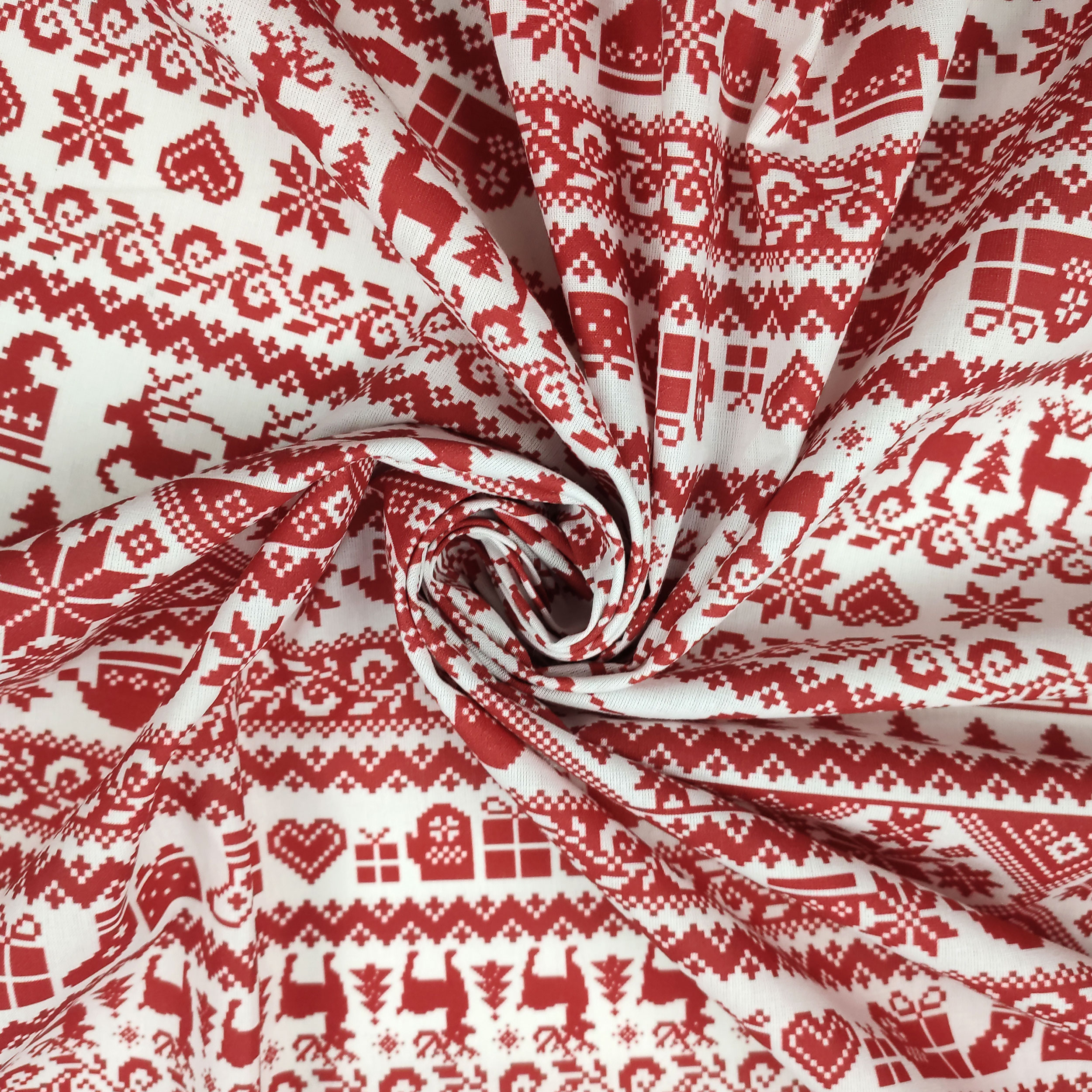 Pixel Christmas Fantasy Tissu de coton Image