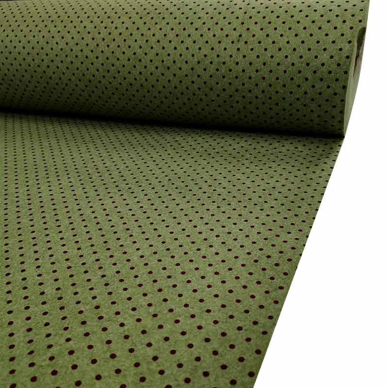 Soft Thin Felt - Burgundy Small Dots Image
