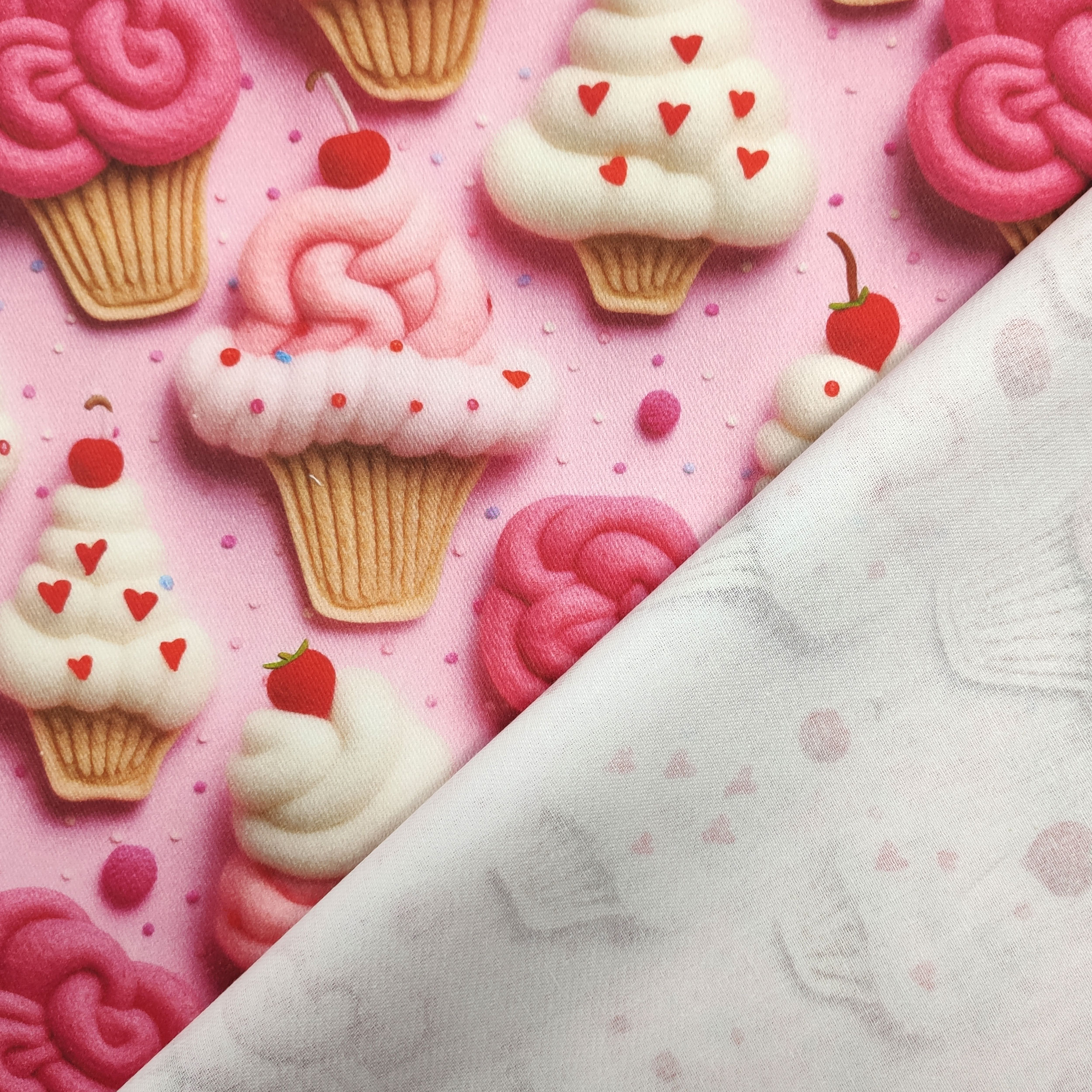 Cupcakes Baumwolle Panama Stoff