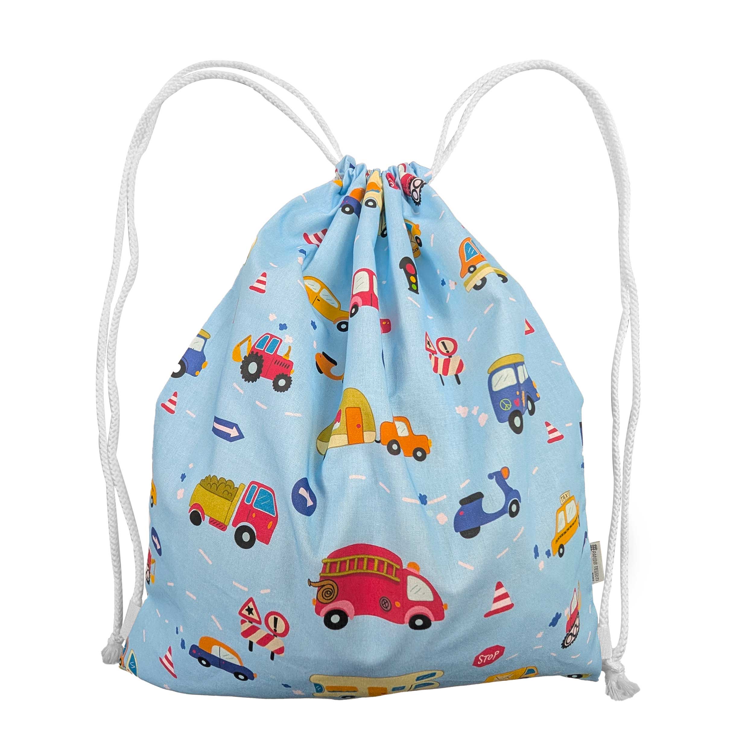 Sac à dos de voiture pour l'école maternelle Fond bleu Image