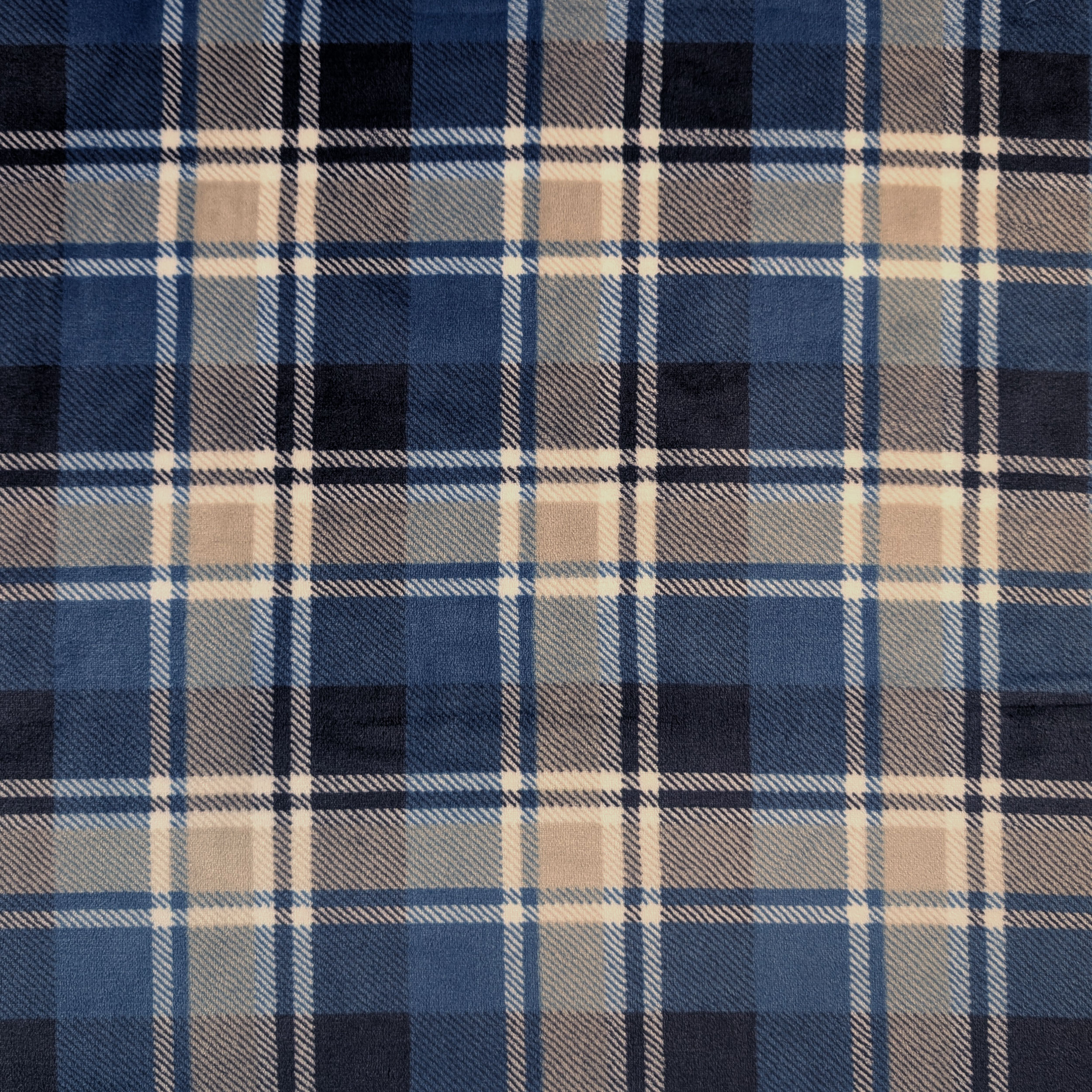 Blue and Beige Tartan Cashmere Fleece Image