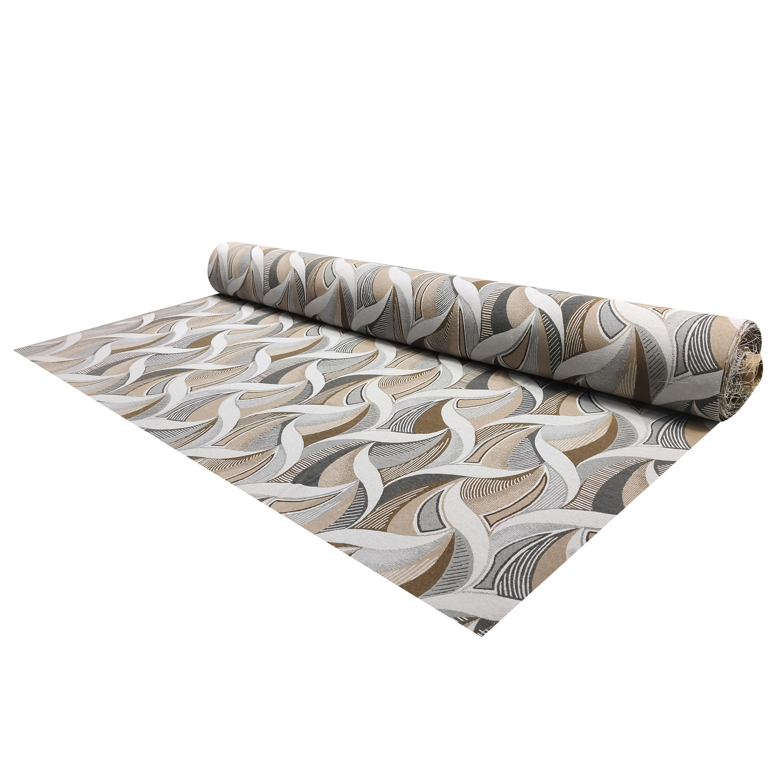 Jacquard geométrico beige y gris