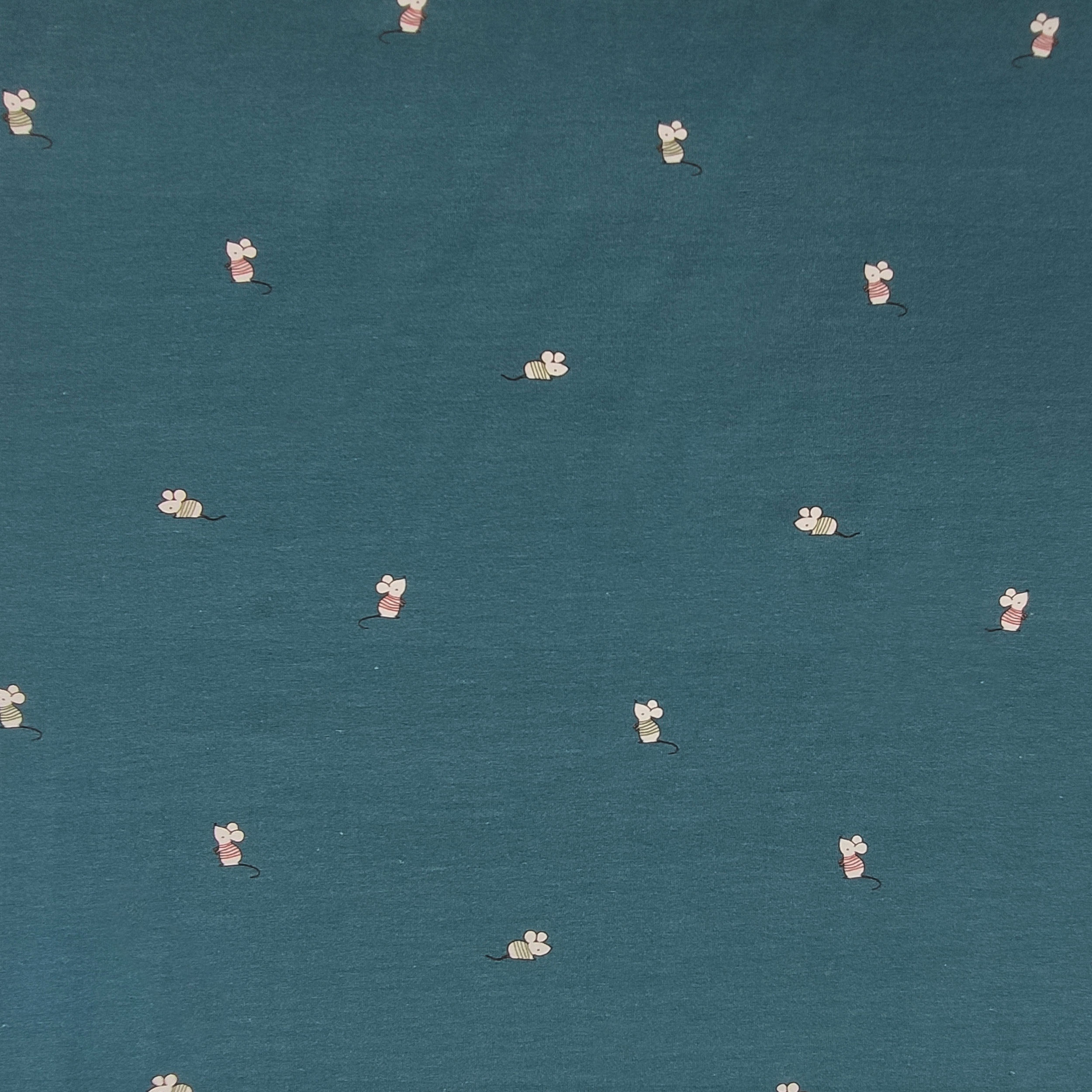 Jersey coton Fantasy Mickey Mouse Background Avio