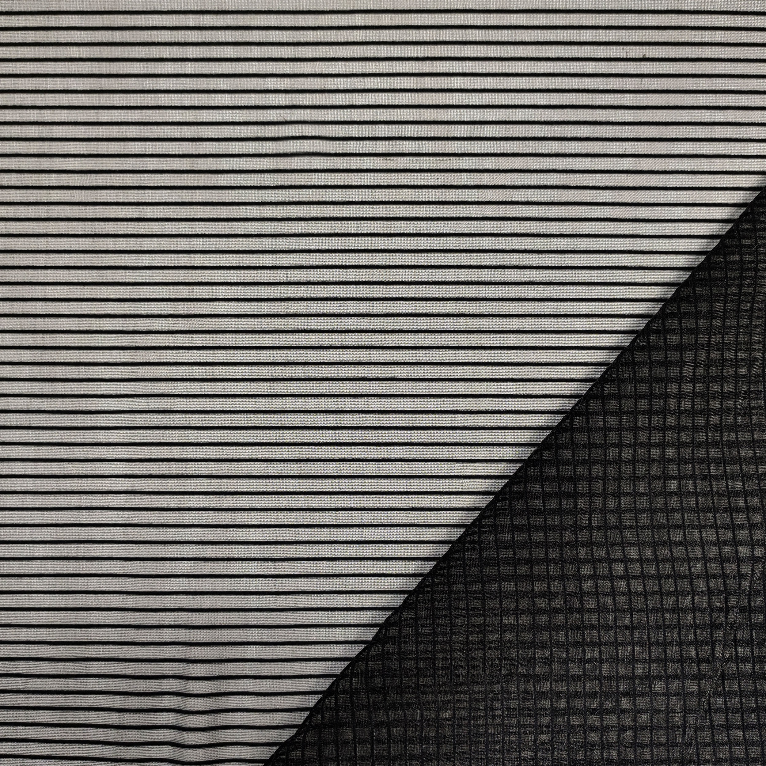 Black Embossed Elasticised Organza