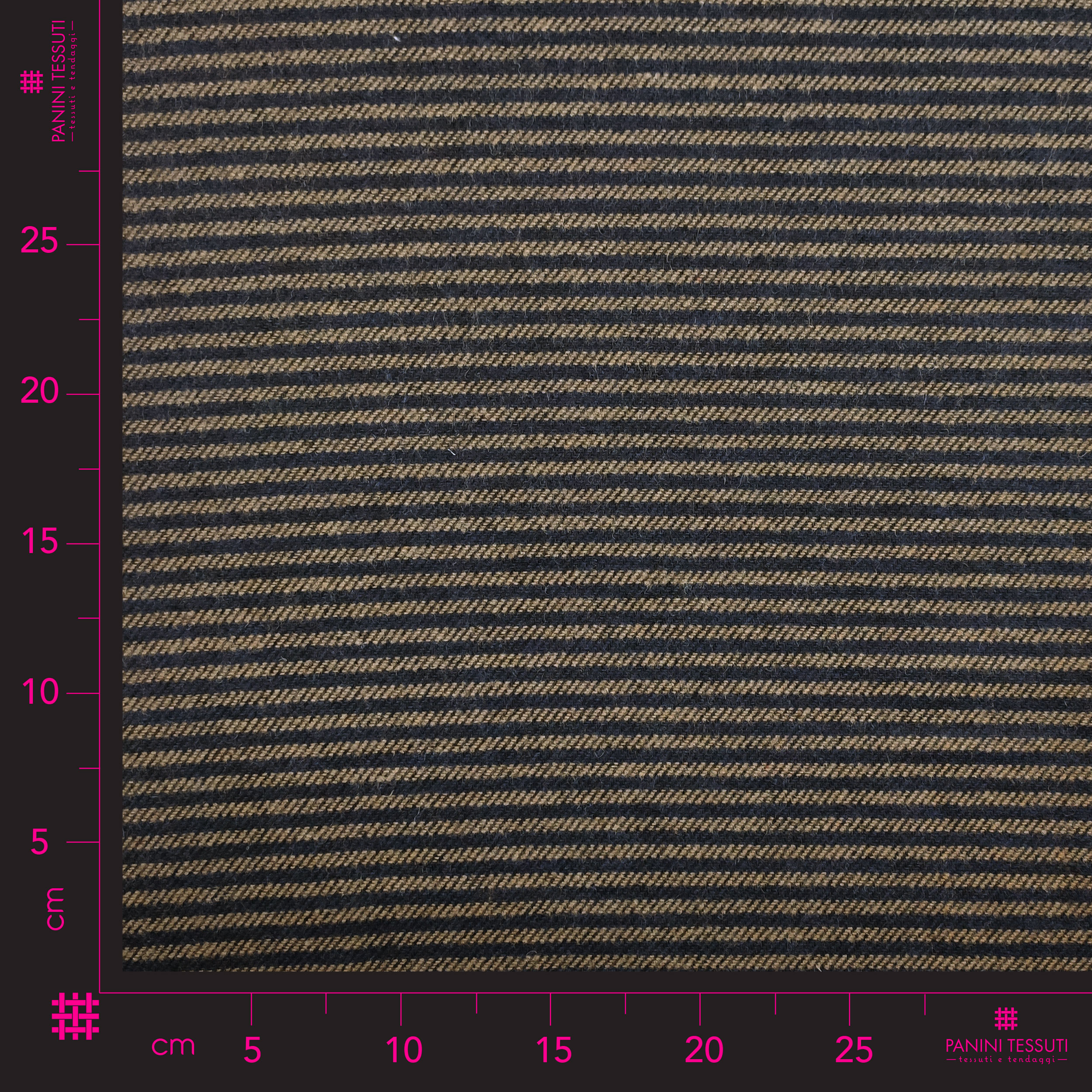 Tissu de coton mélangé à rayures horizontales bleu et beige Image
