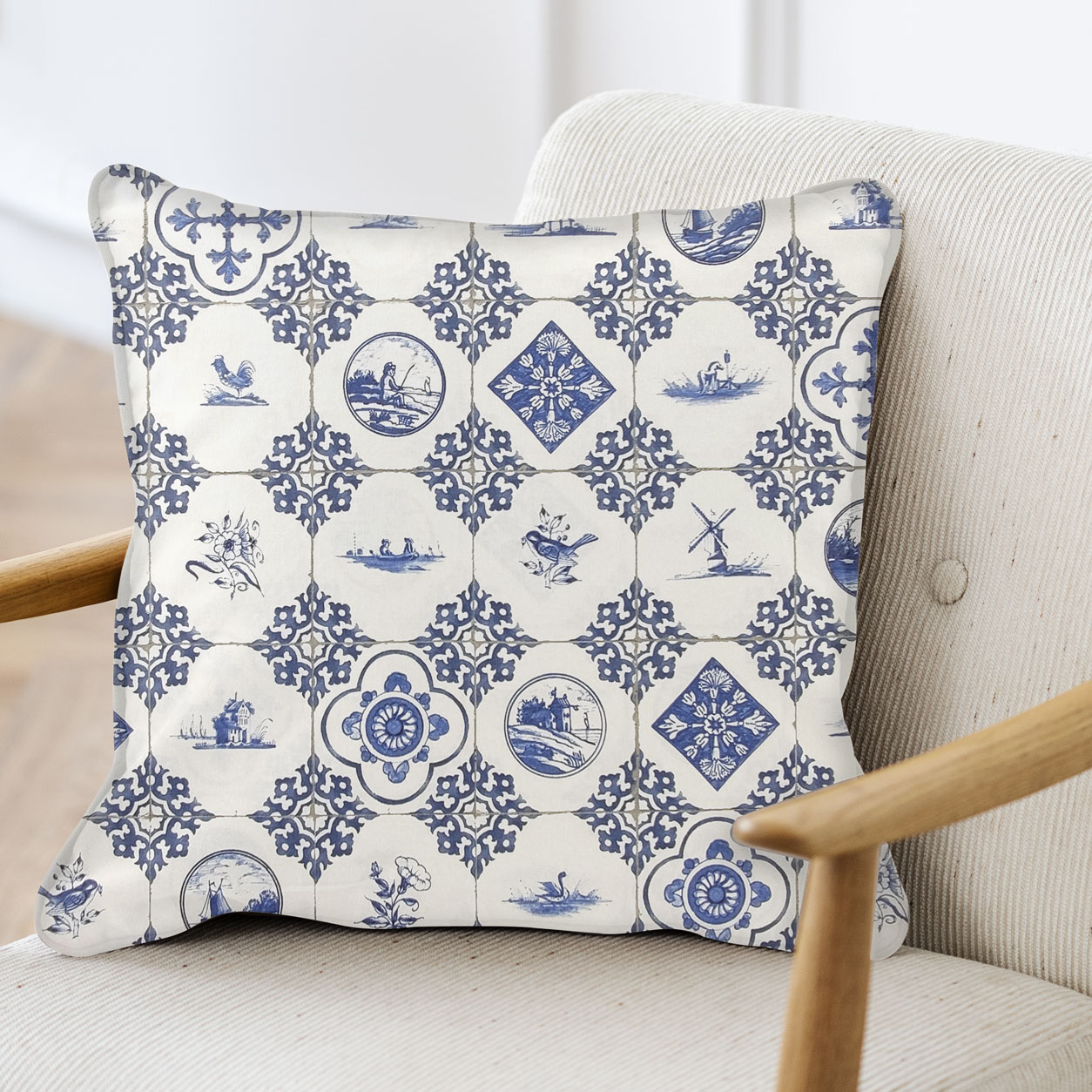 tessuto-misto-cotone-piastrelle-con-decori-blu