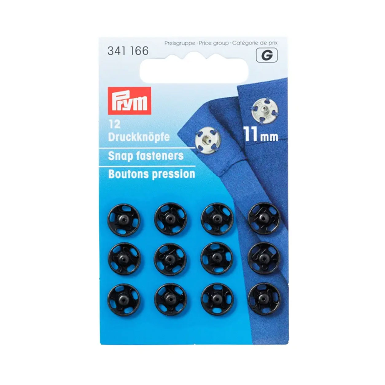 Prym Automatic Buttons 11 mm Black
