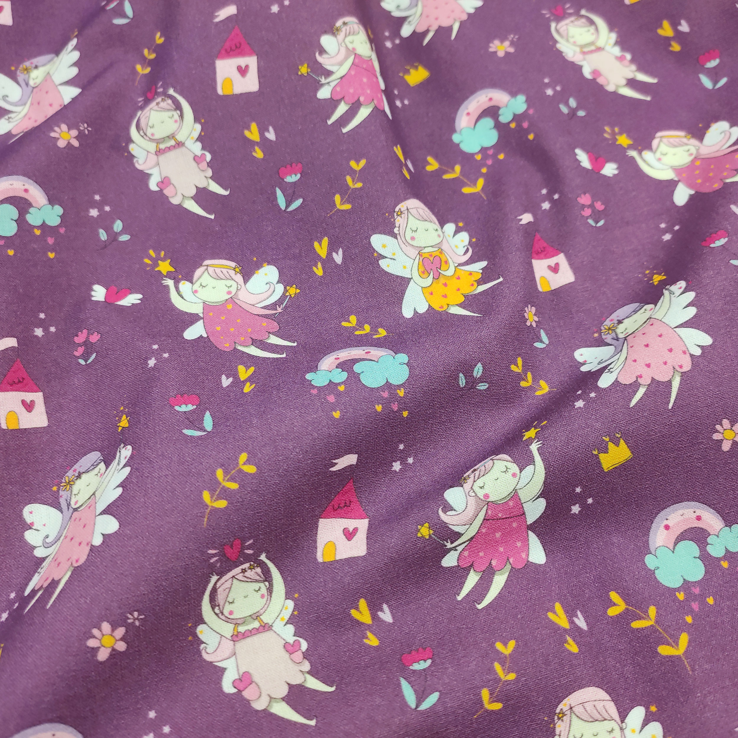 Coton Little Fairies Fond lilas - Panini Fabrics Image