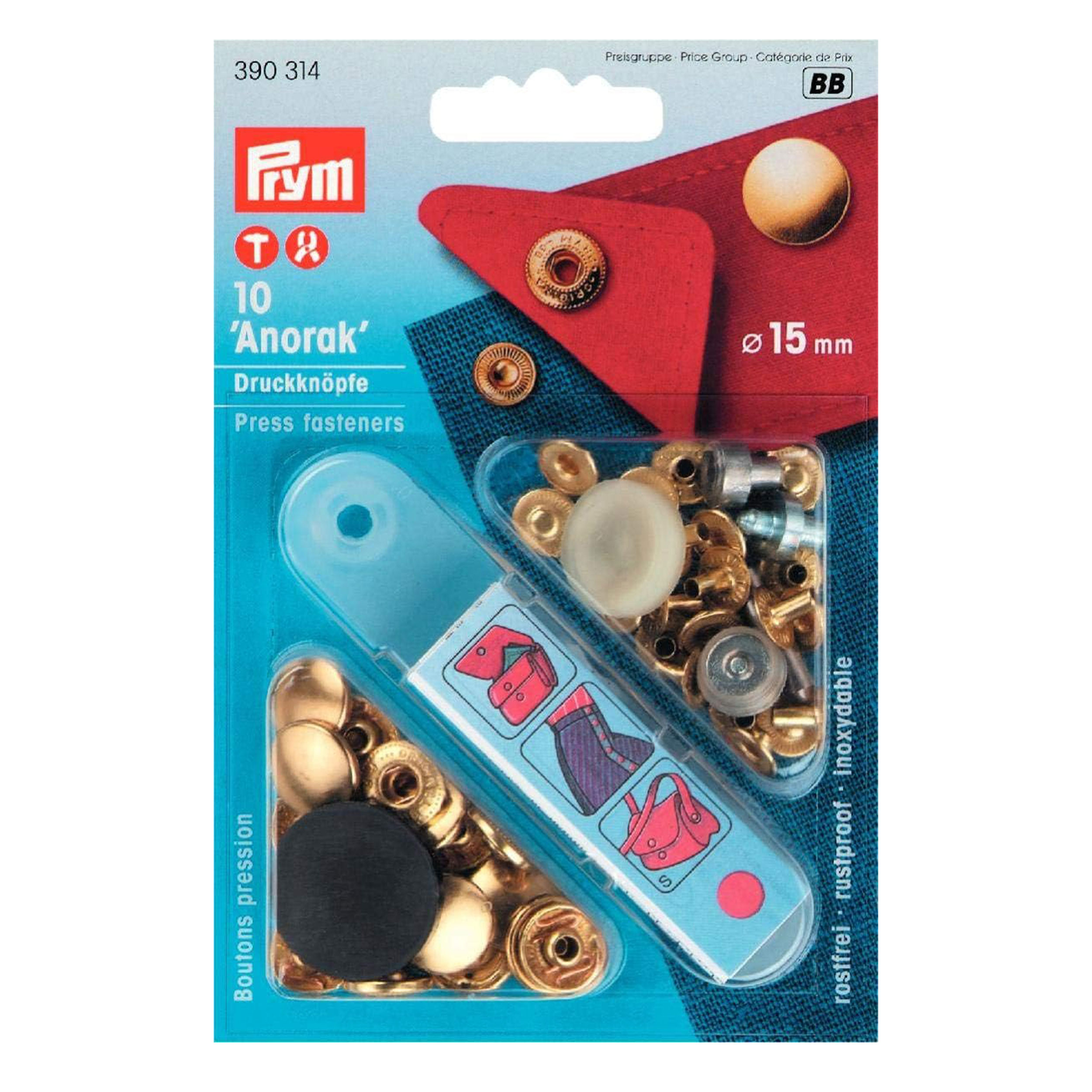 Anorak boutons pression 15 mm Or