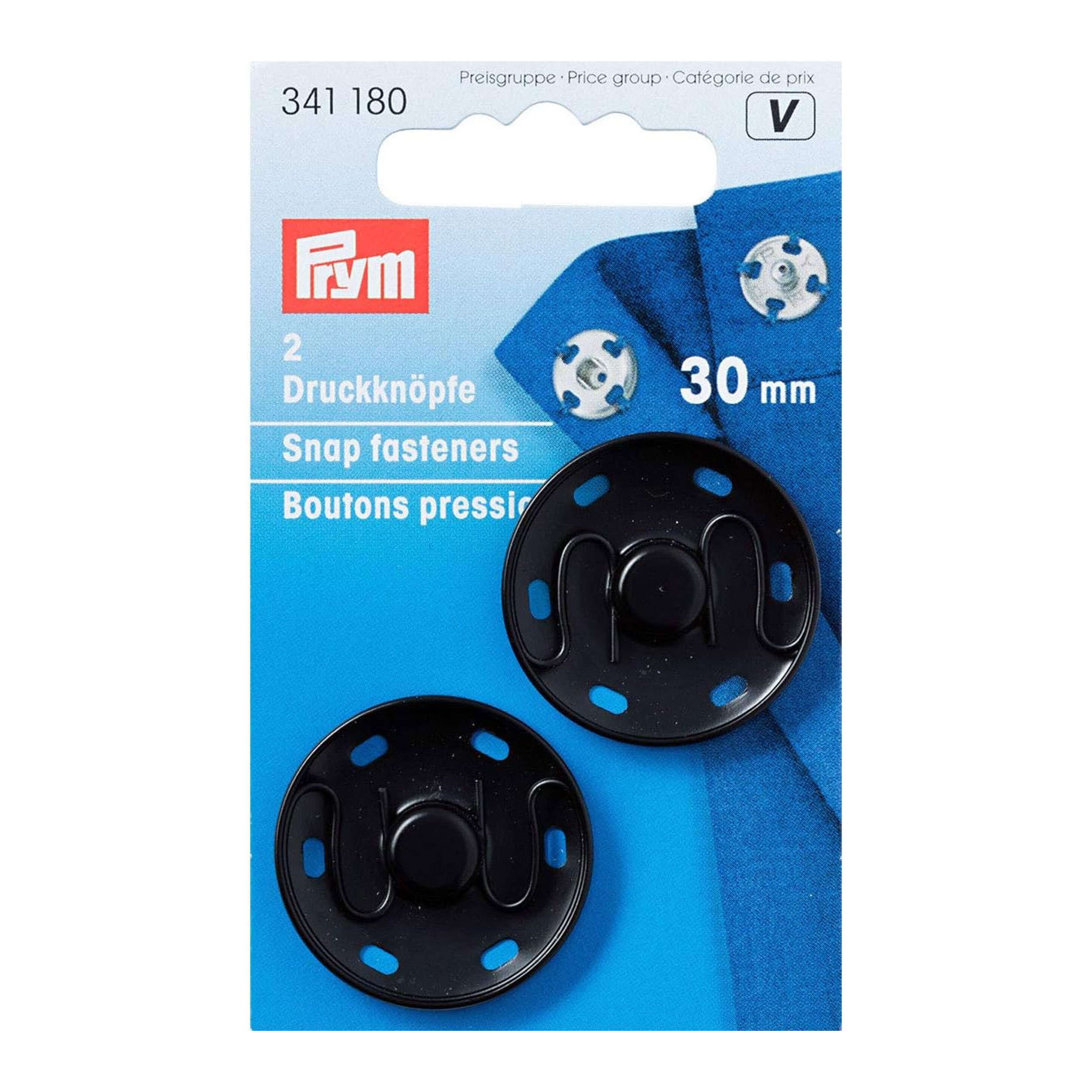 Prym Automatic Buttons 30 mm Black