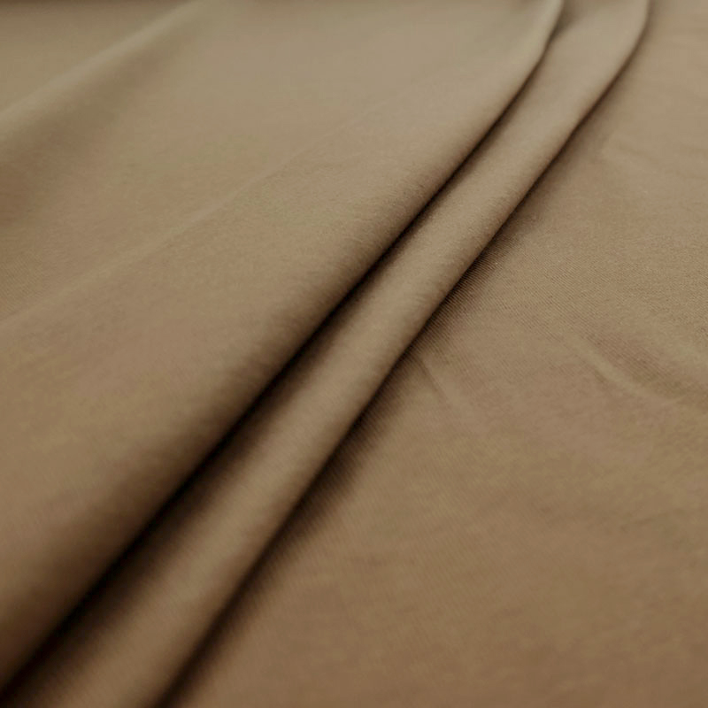 Tessuto Jersey Cotone Bielastico Nocciola