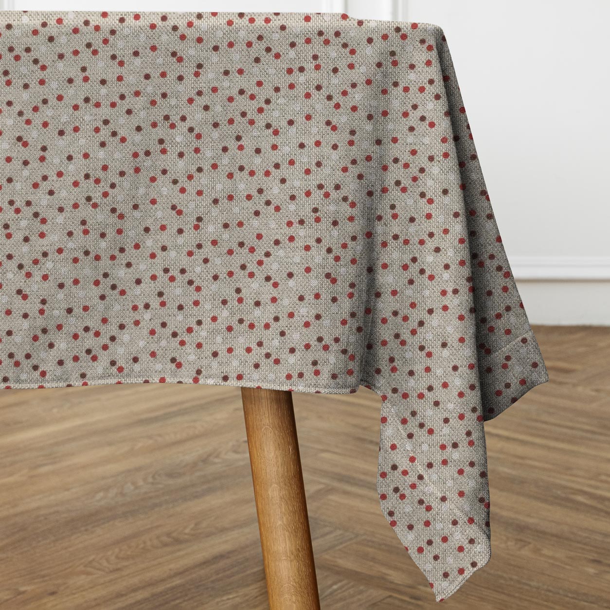Petite nappe en résine à pois rouge, blanc et bordeaux Image